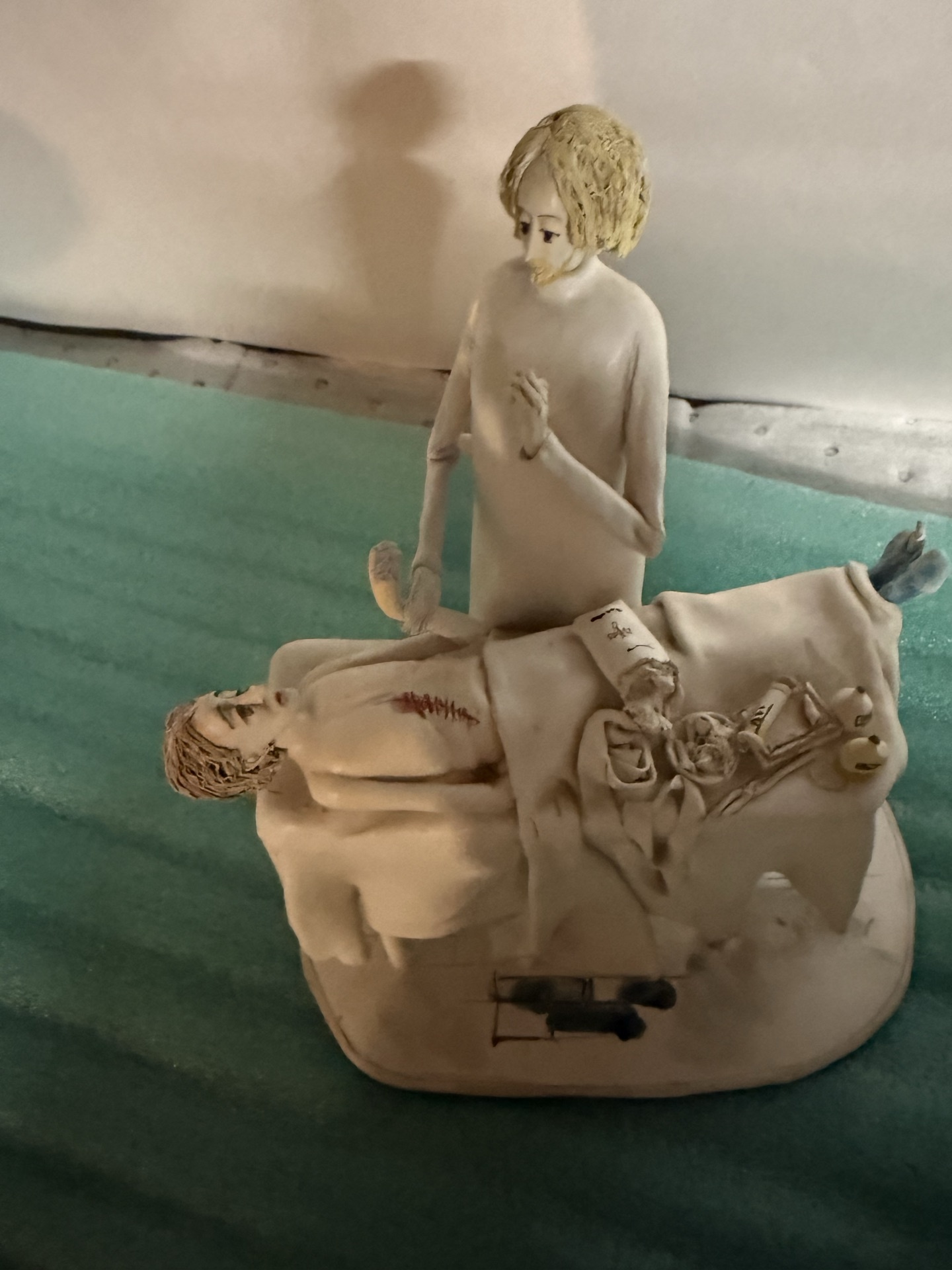White ceramic medical-scene sculpture with  - image 2 of 5