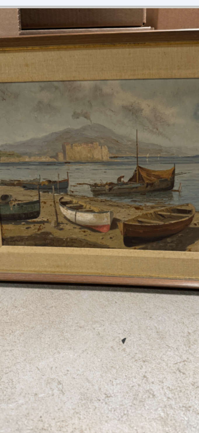 Coastal Seascape Paintings with Boats and Lighthouse - image 2 of 4