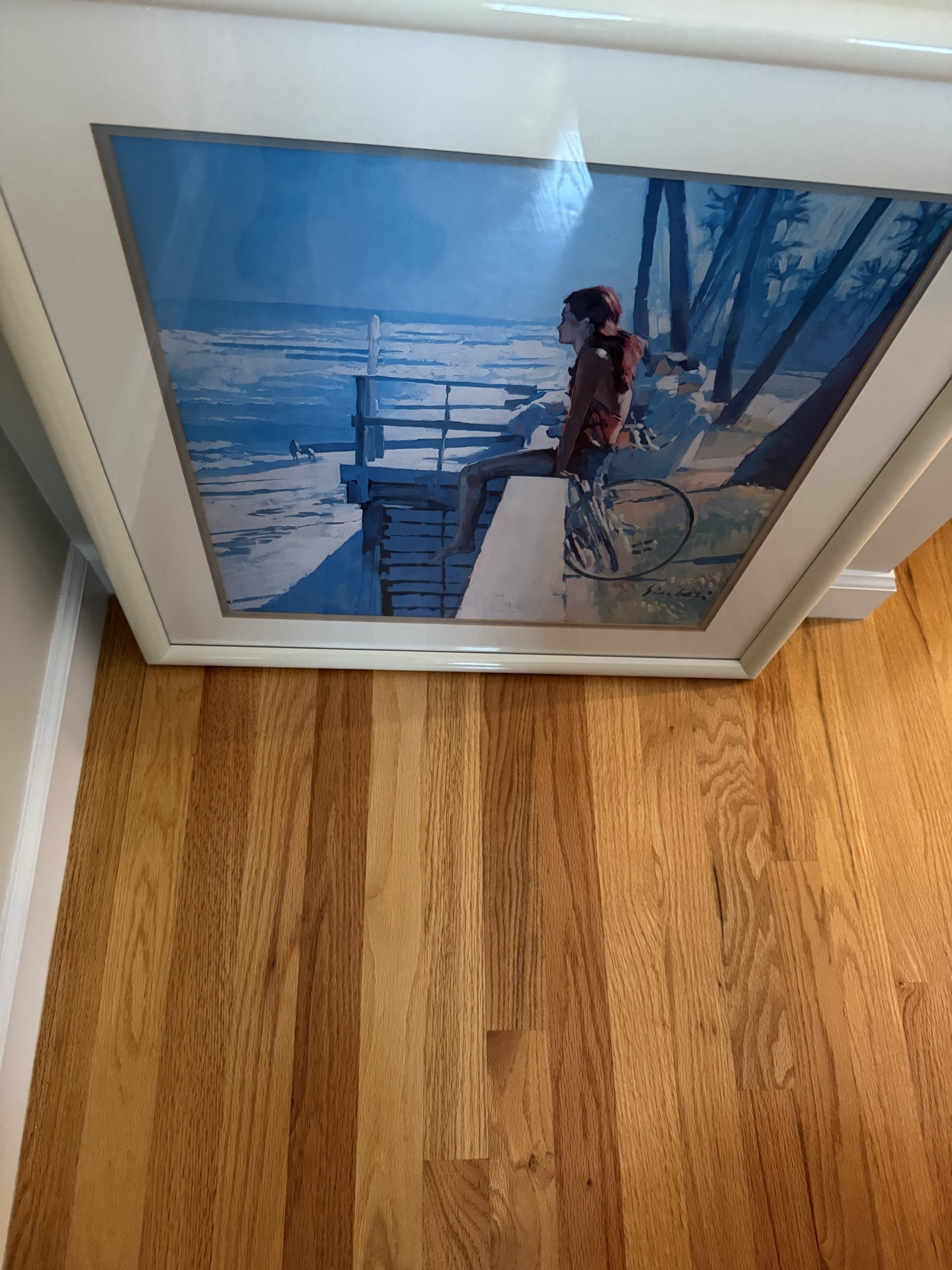 Simbari: Girl on Beach (24x24) Framed Artwork - image 1 of 4