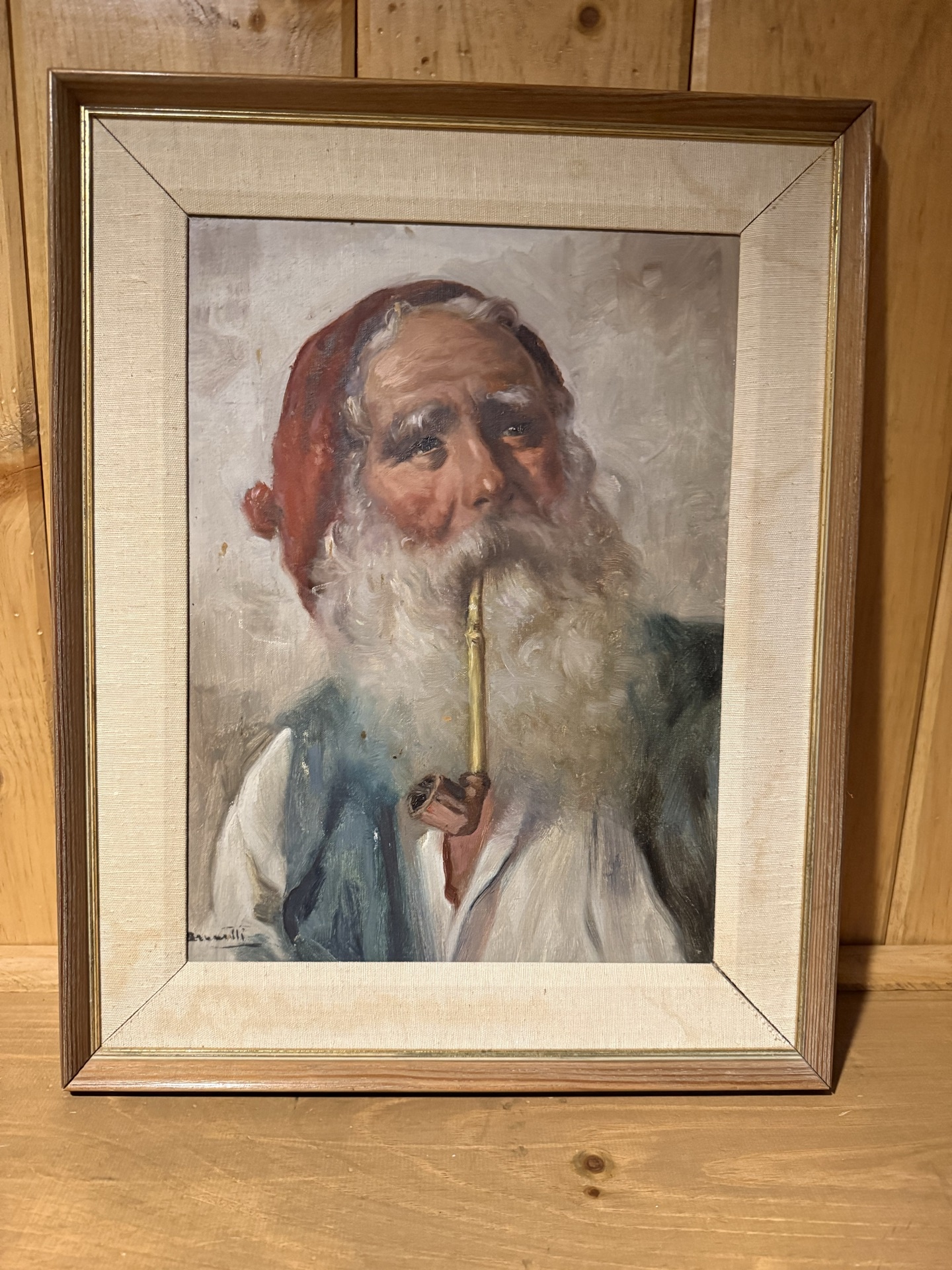 Old Man with Pipe by R. Bettini - image 1 of 2