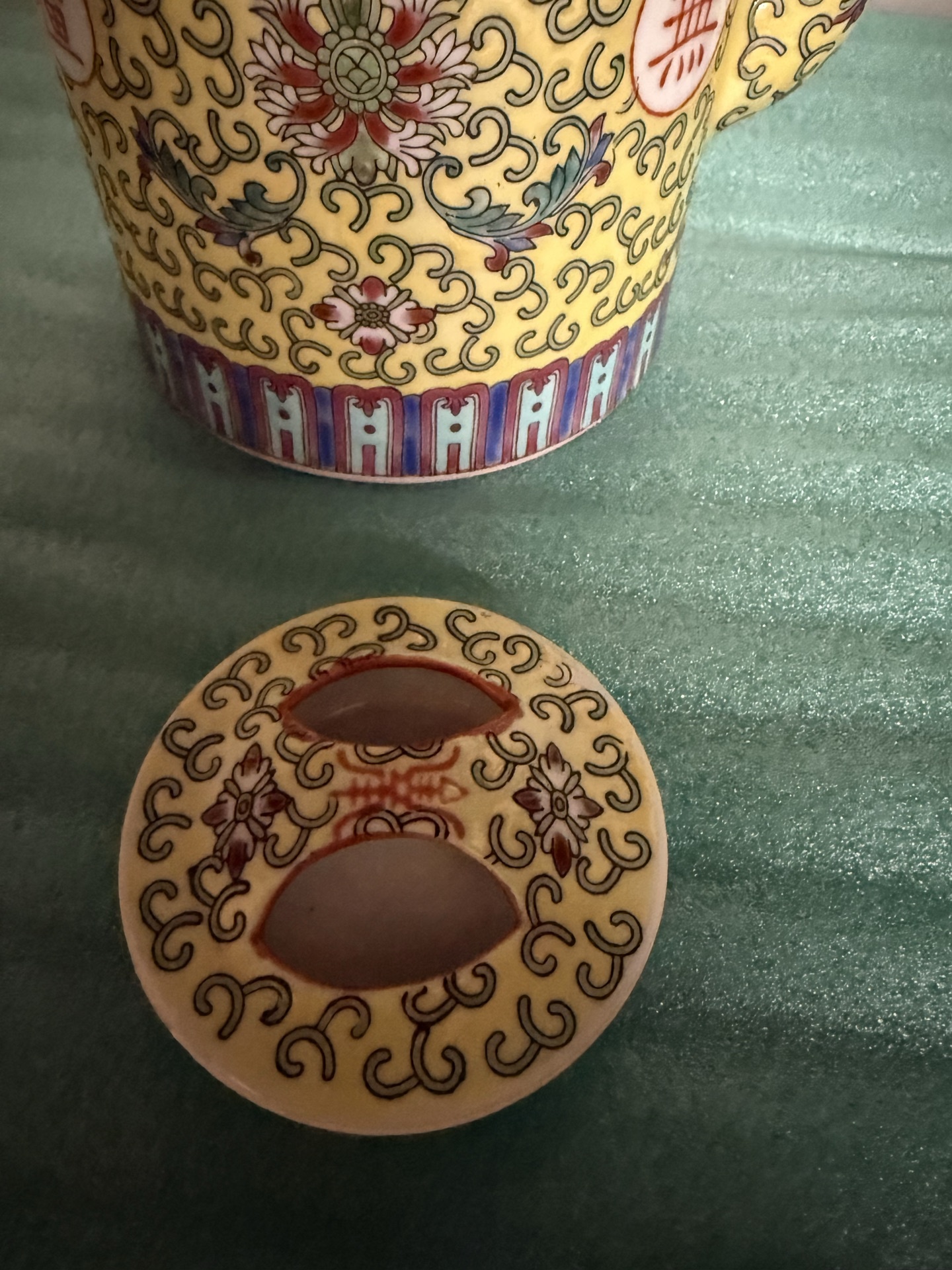 Vintage Hand-Painted Chinese Teapot with Lid - image 2 of 4