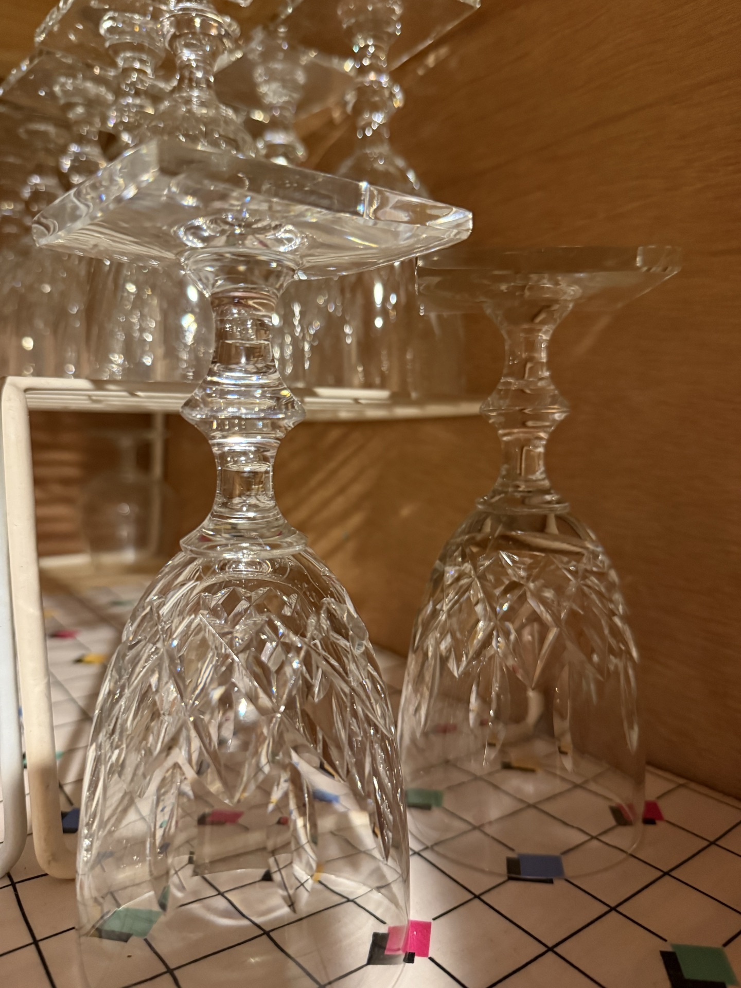Crystal glassware set with Hawkes water glasses and stemware - image 1 of 5