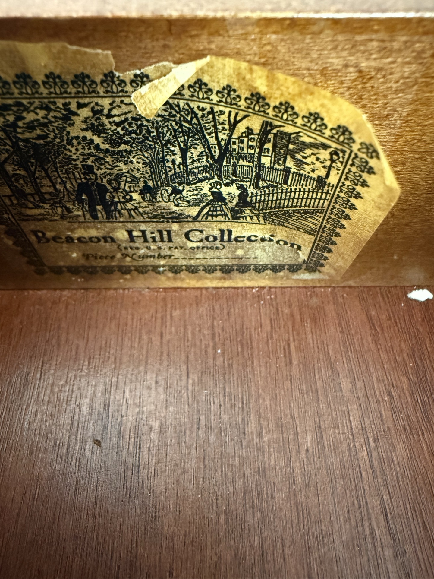 Antique mahogany end table with drawer and shelf - image 5 of 6