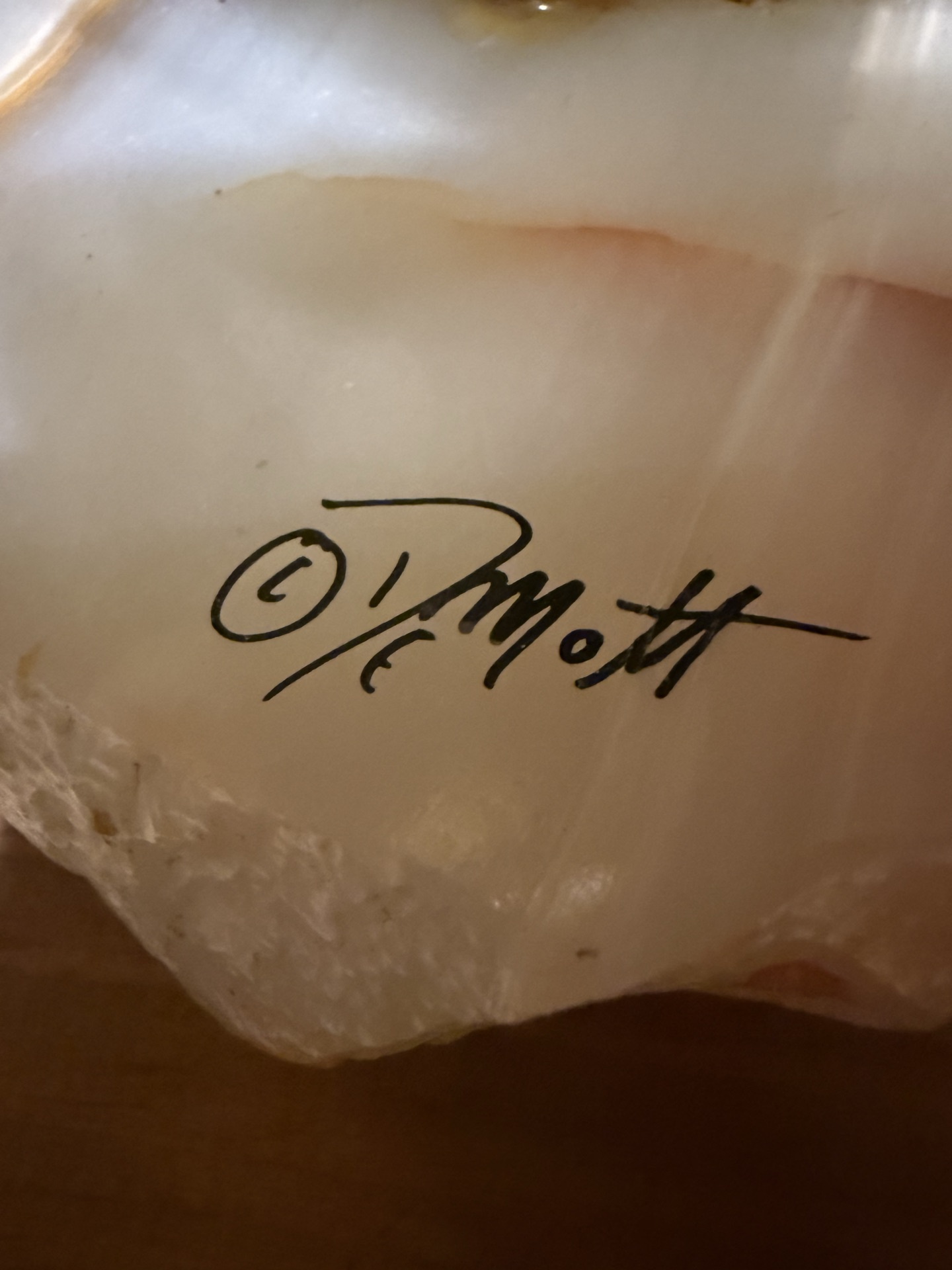 Abstract metal ring sculpture and dolphin figurine sculptures - image 2 of 5