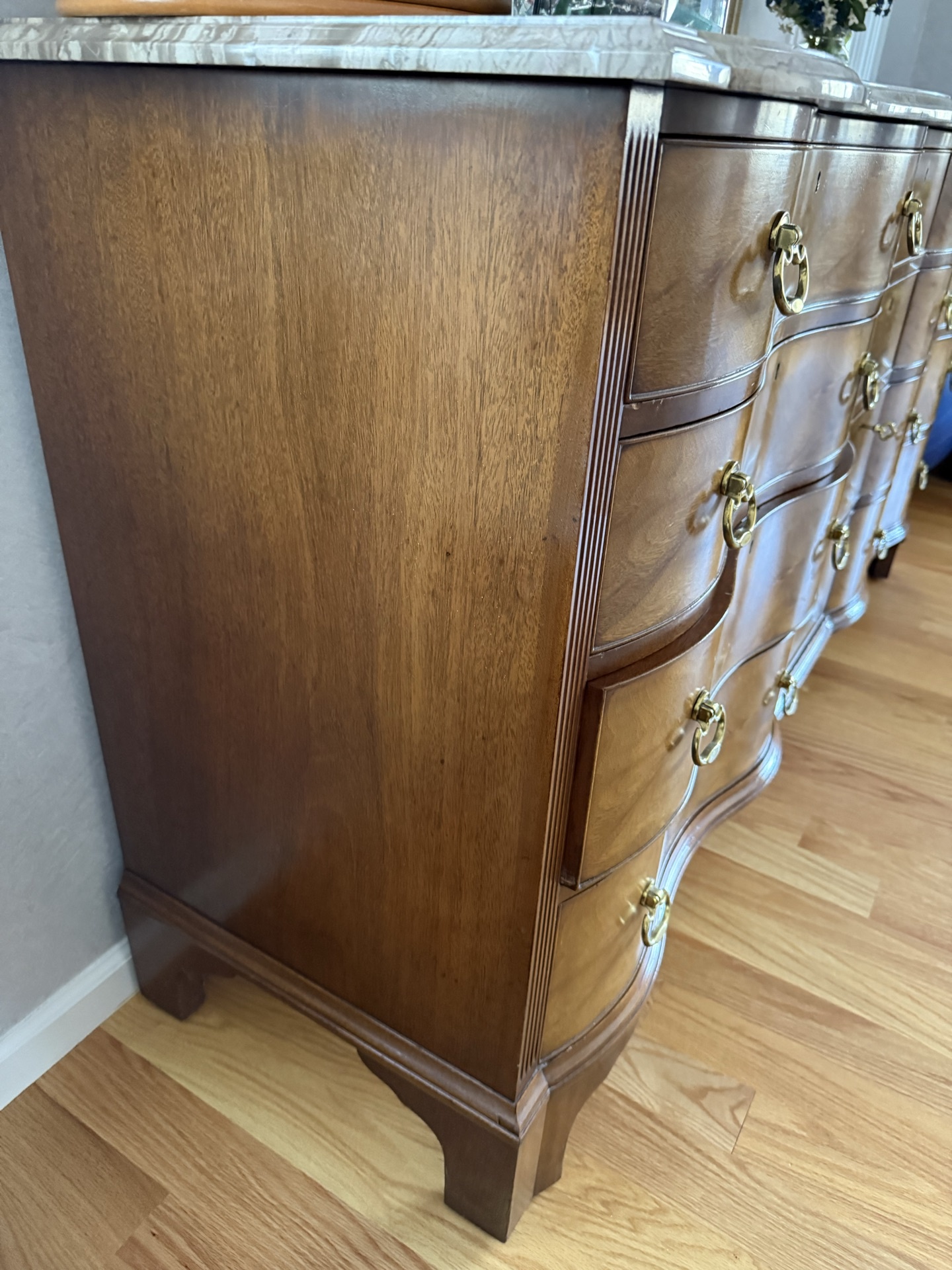 Drexel Mahogany Serpentine Bureau with Marble Top - image 5 of 7
