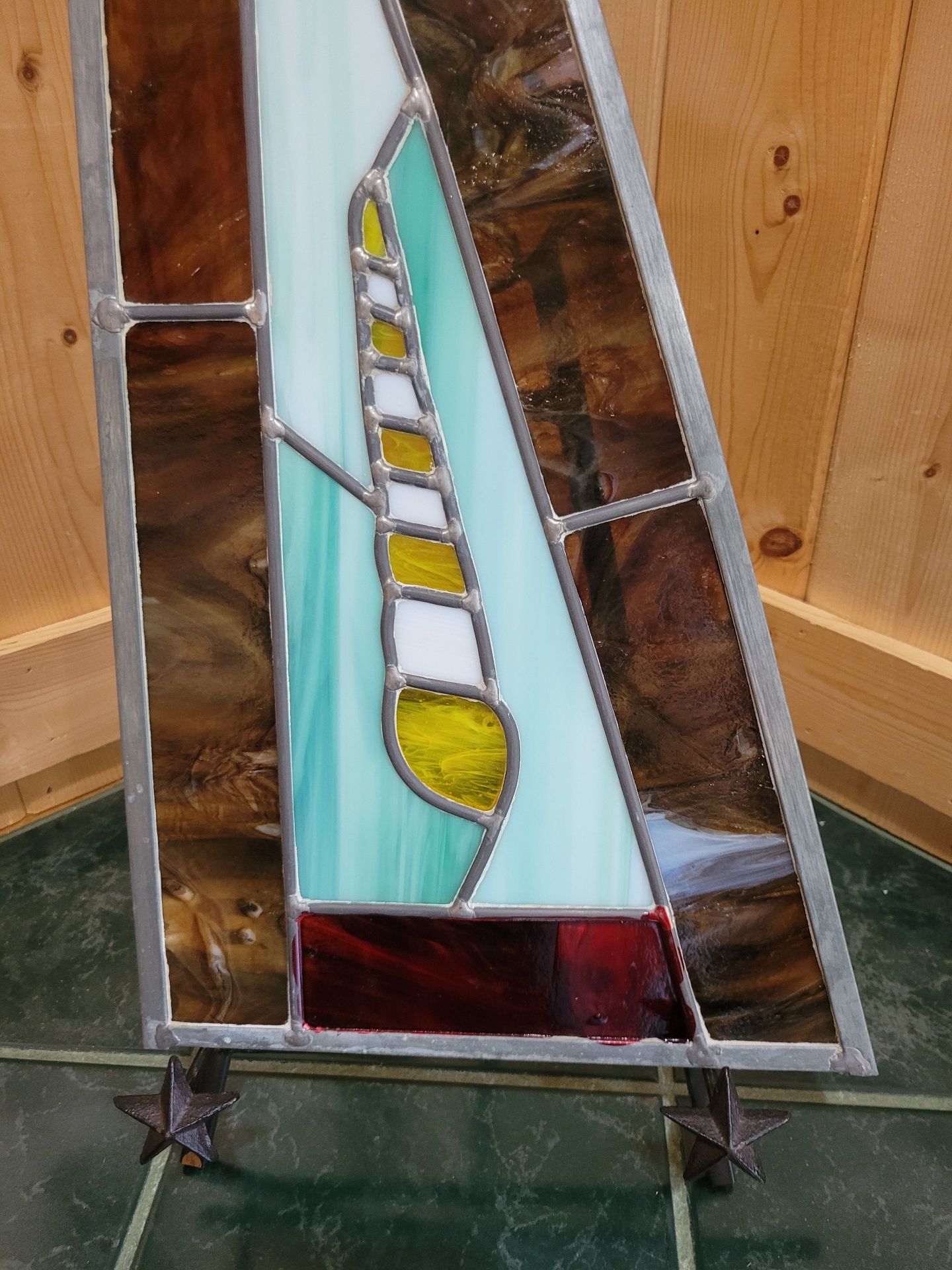 PNW Stained Glass #4 This Is Two Pieces Of Glass. - image 10 of 12
