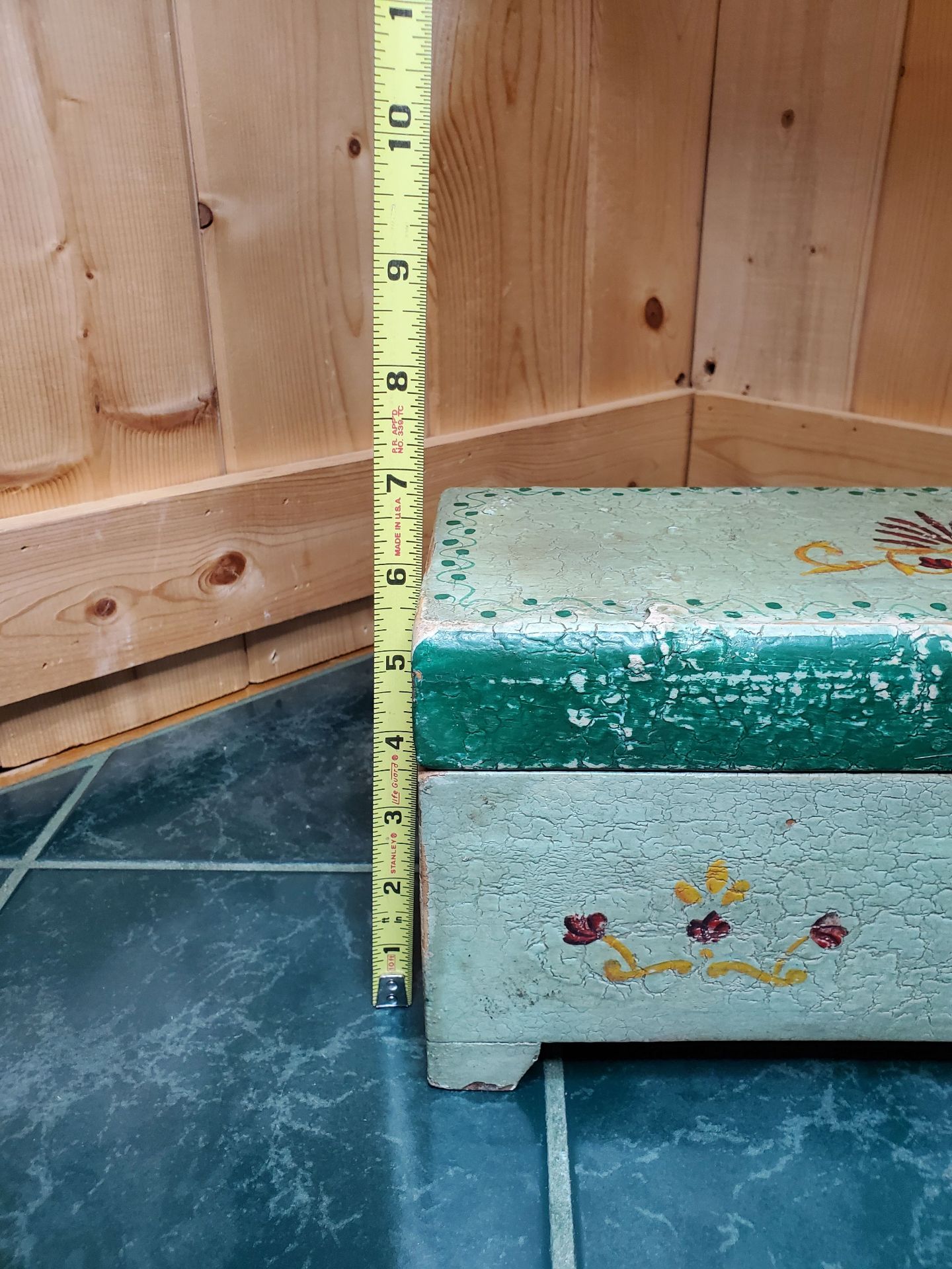 Small Antique Painted Wooden Box - image 9 of 9