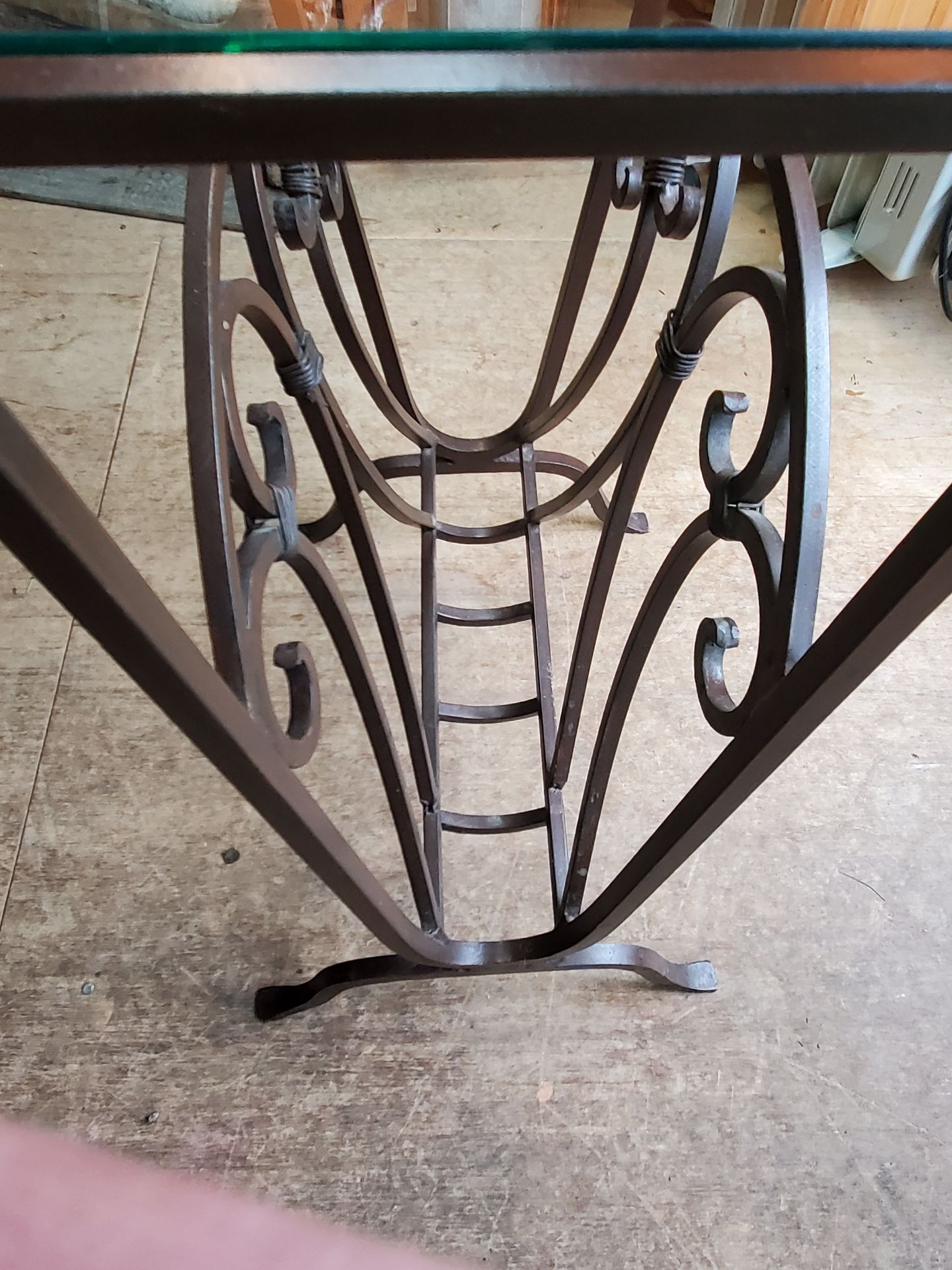 Small Wrought Iron Table With Glass Top. - image 8 of 8