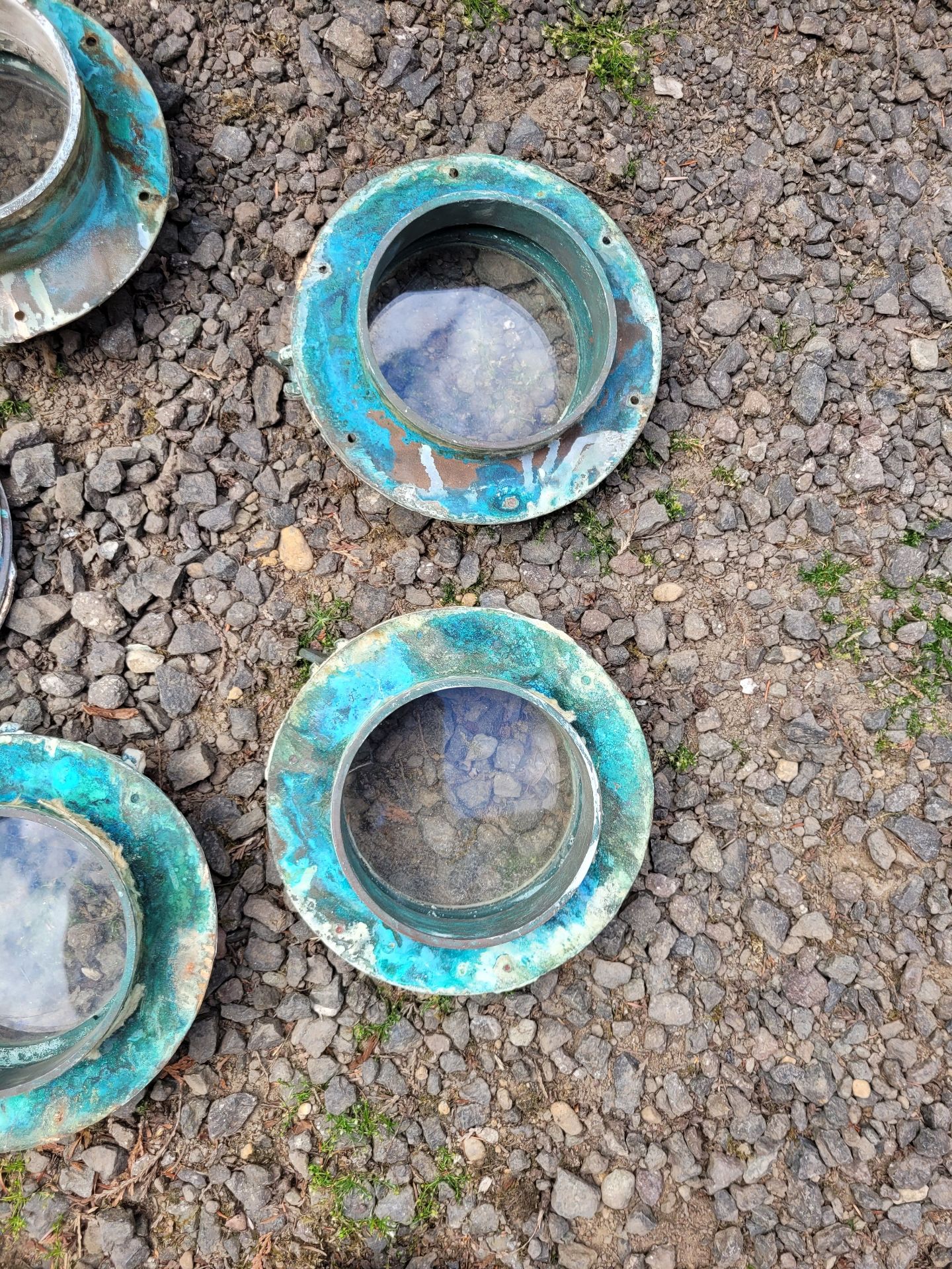 Six Bronze Antique Porthole Windows. - image 7 of 9