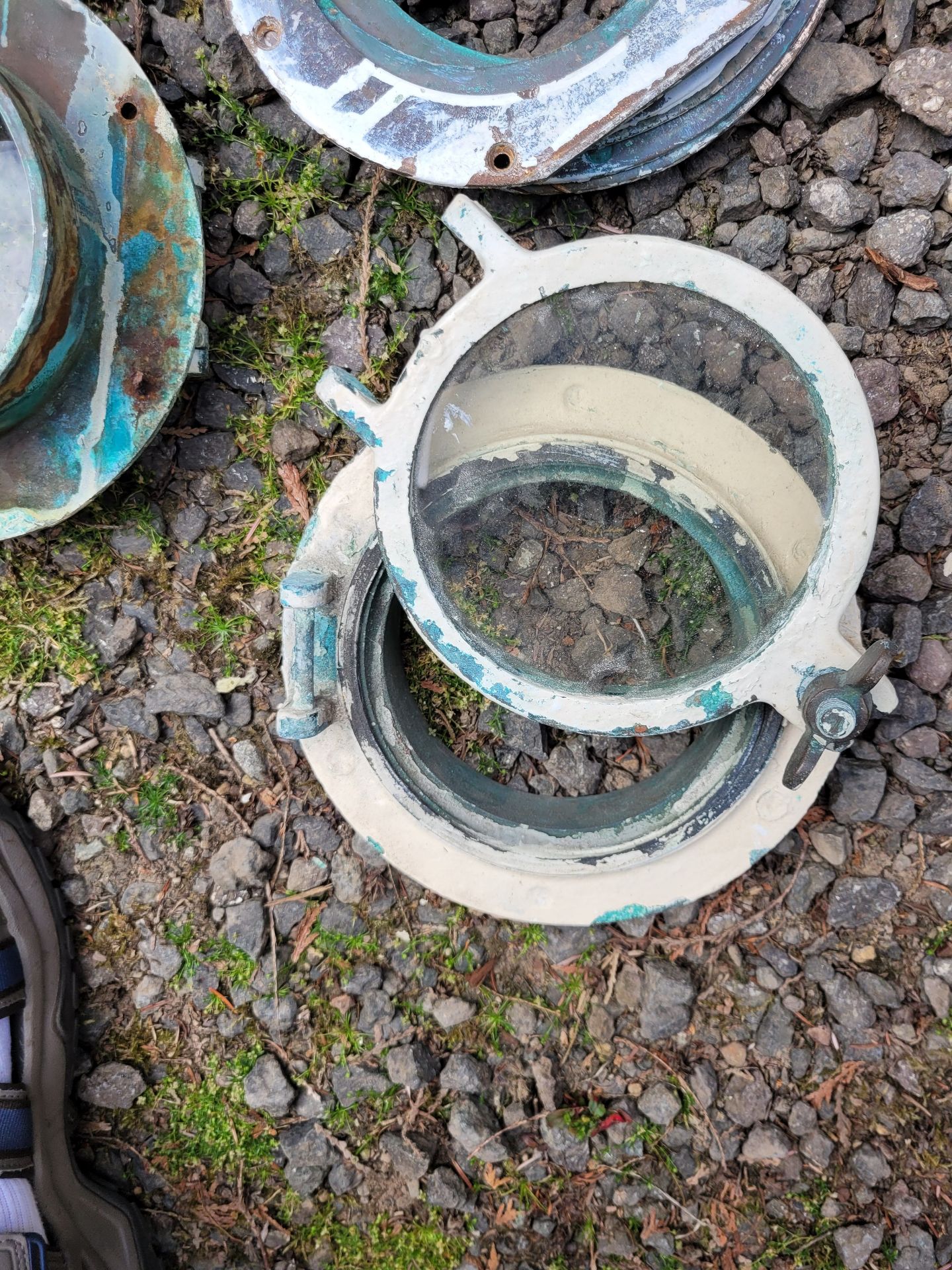 Six Bronze Antique Porthole Windows. - image 8 of 9