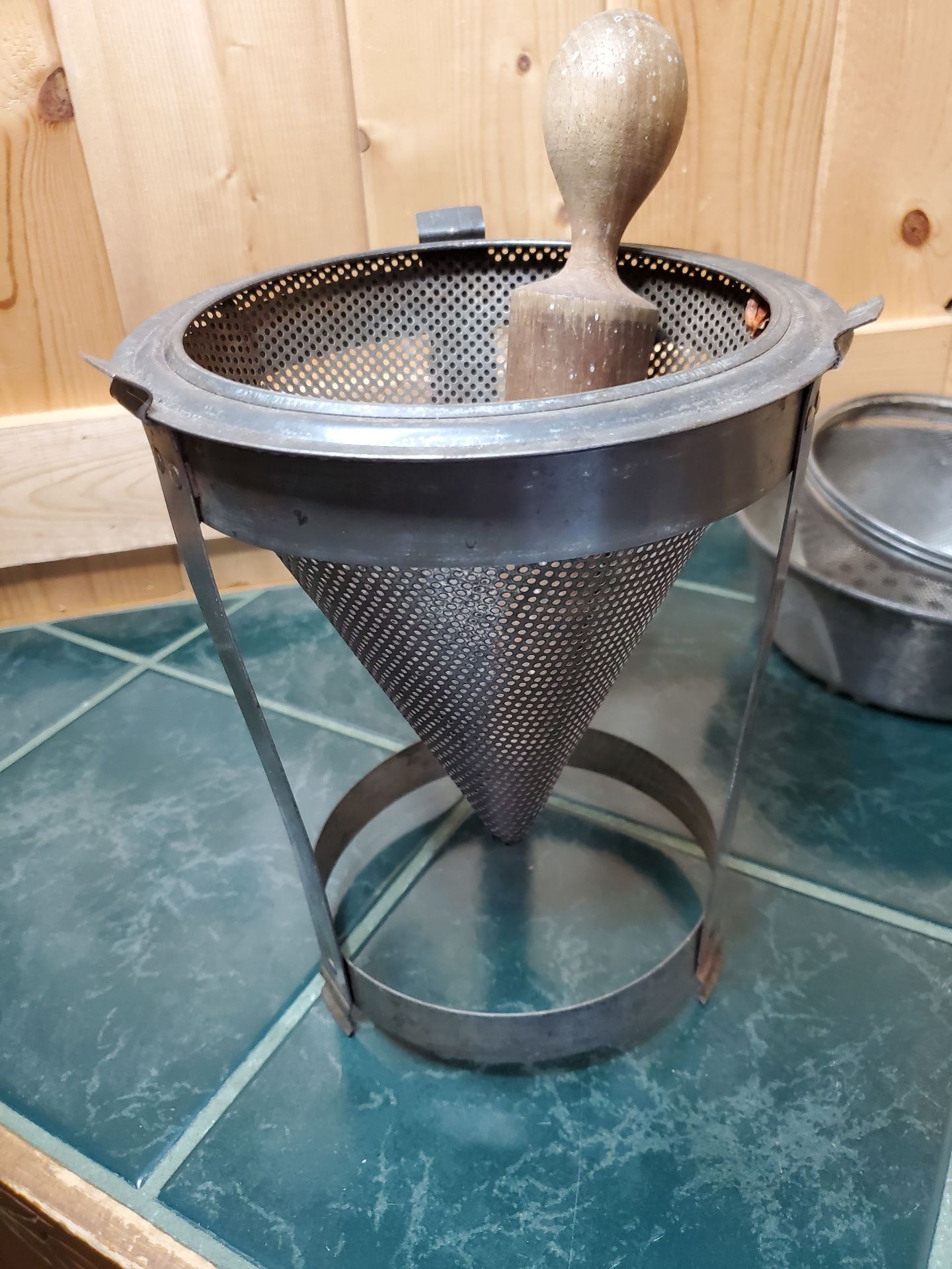 Vintage Metal Chinois Strainer with Wood Pestle, And More. - image 3 of 6