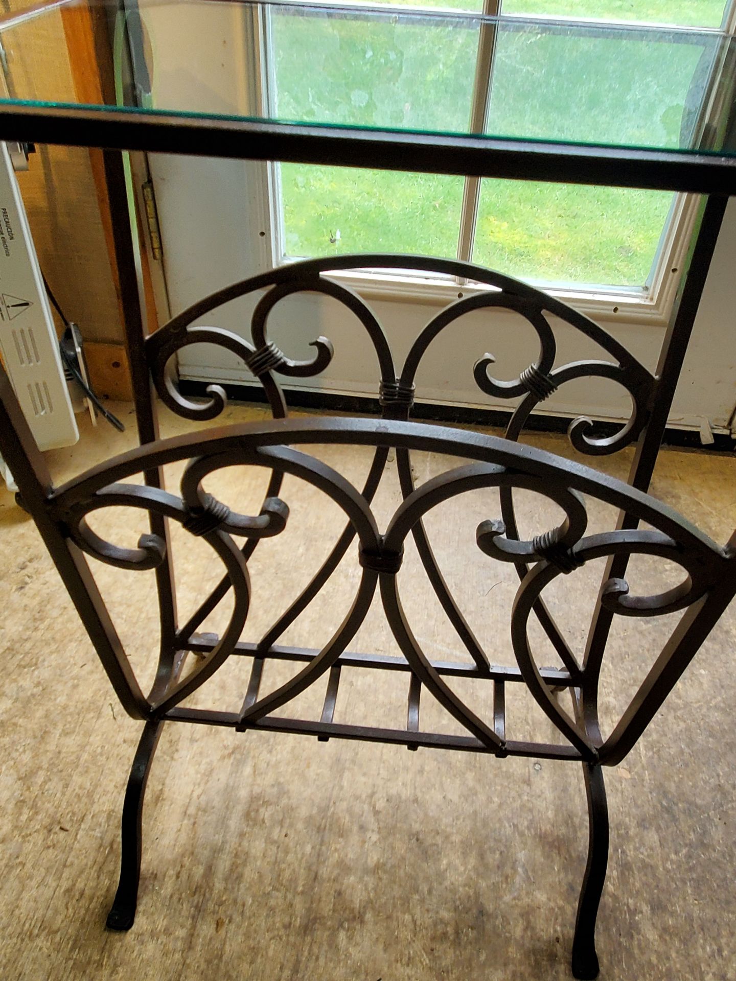 Small Wrought Iron Table With Glass Top. - image 3 of 8