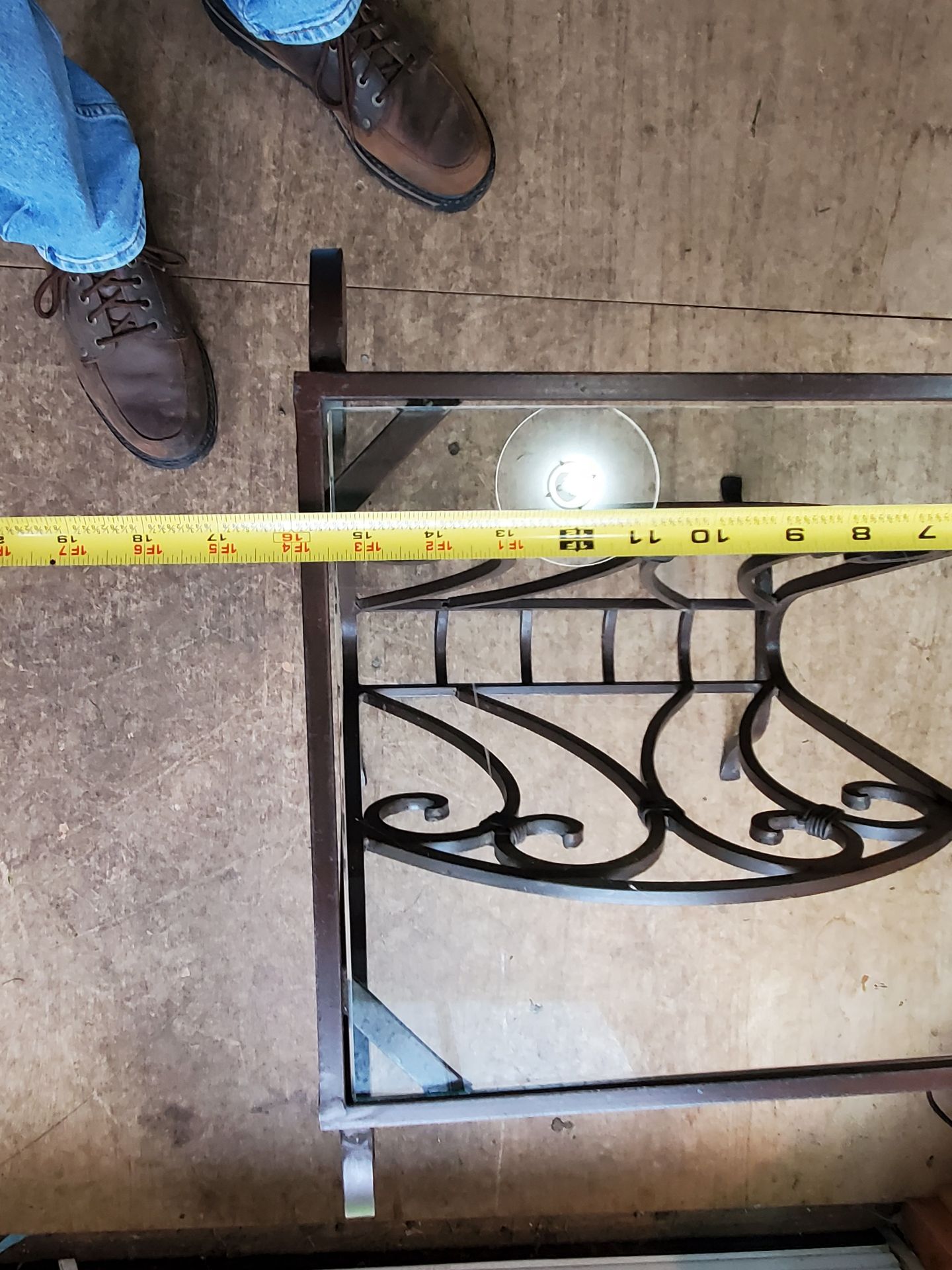 Small Wrought Iron Table With Glass Top. - image 5 of 8