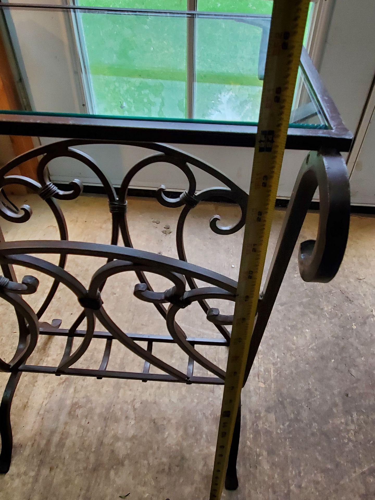 Small Wrought Iron Table With Glass Top. - image 7 of 8