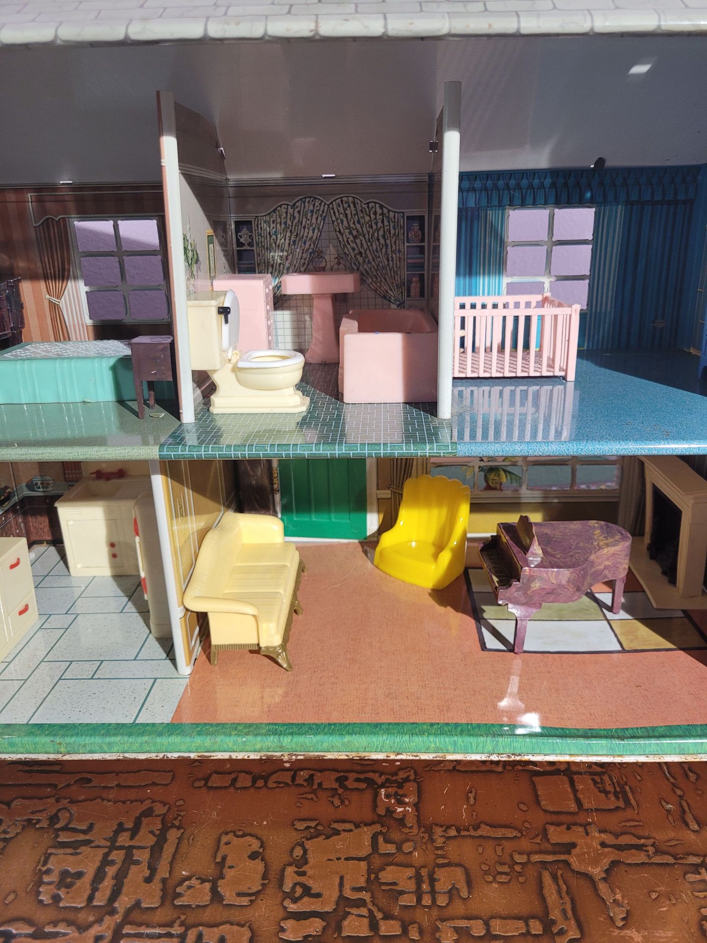 Tin Toy Doll House With Furniture #2 - image 4 of 6