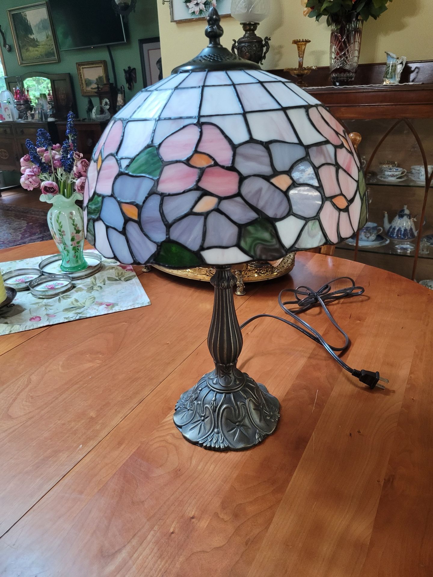 Stained Glass Floral Table Lamp - image 1 of 5