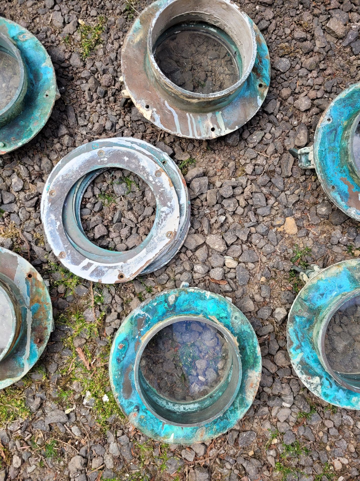 Six Bronze Antique Porthole Windows. - image 6 of 9