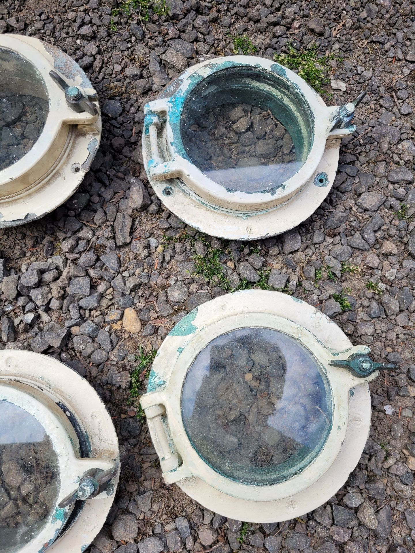 Six Bronze Antique Porthole Windows. - image 4 of 9