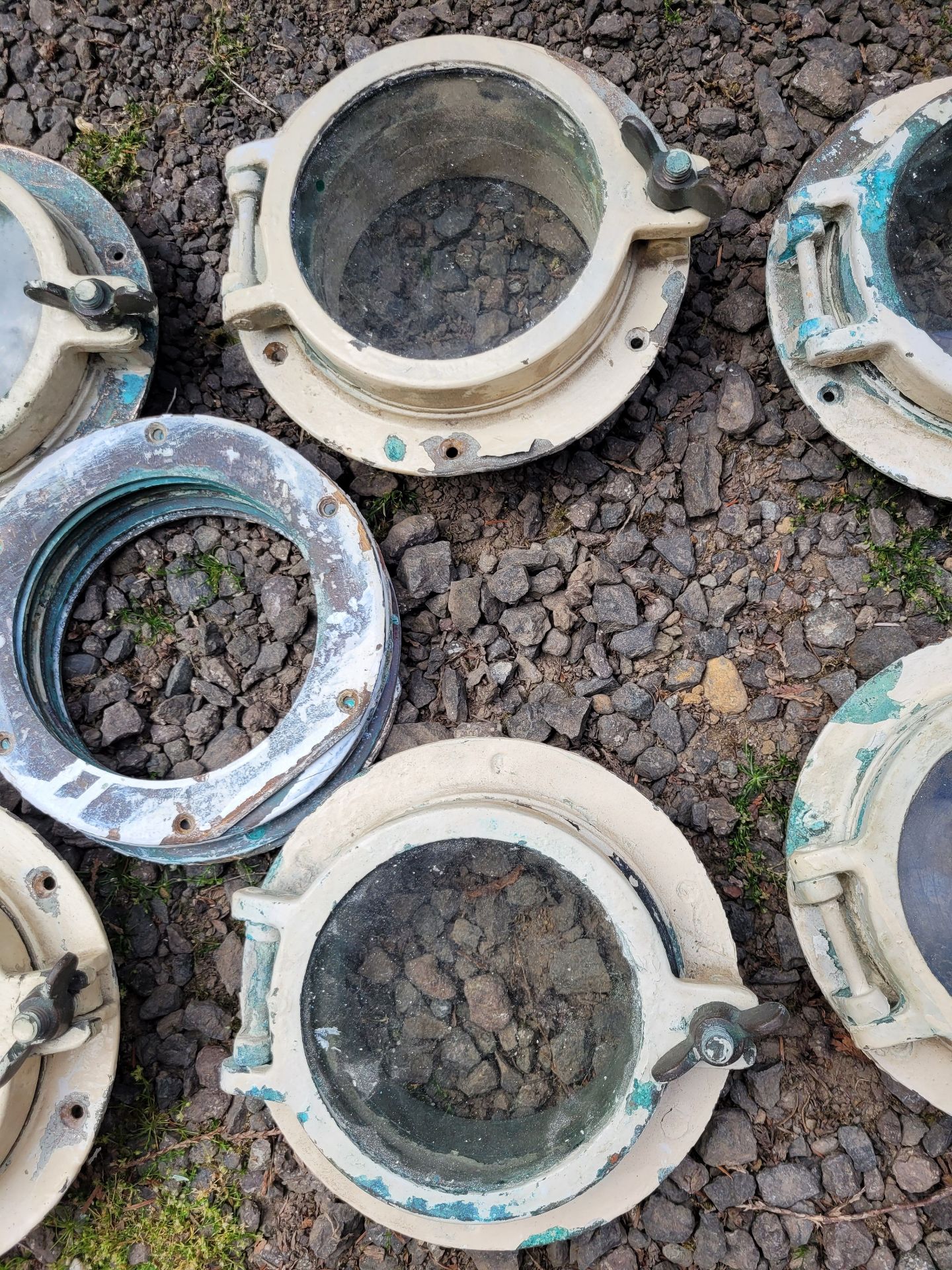 Six Bronze Antique Porthole Windows. - image 3 of 9