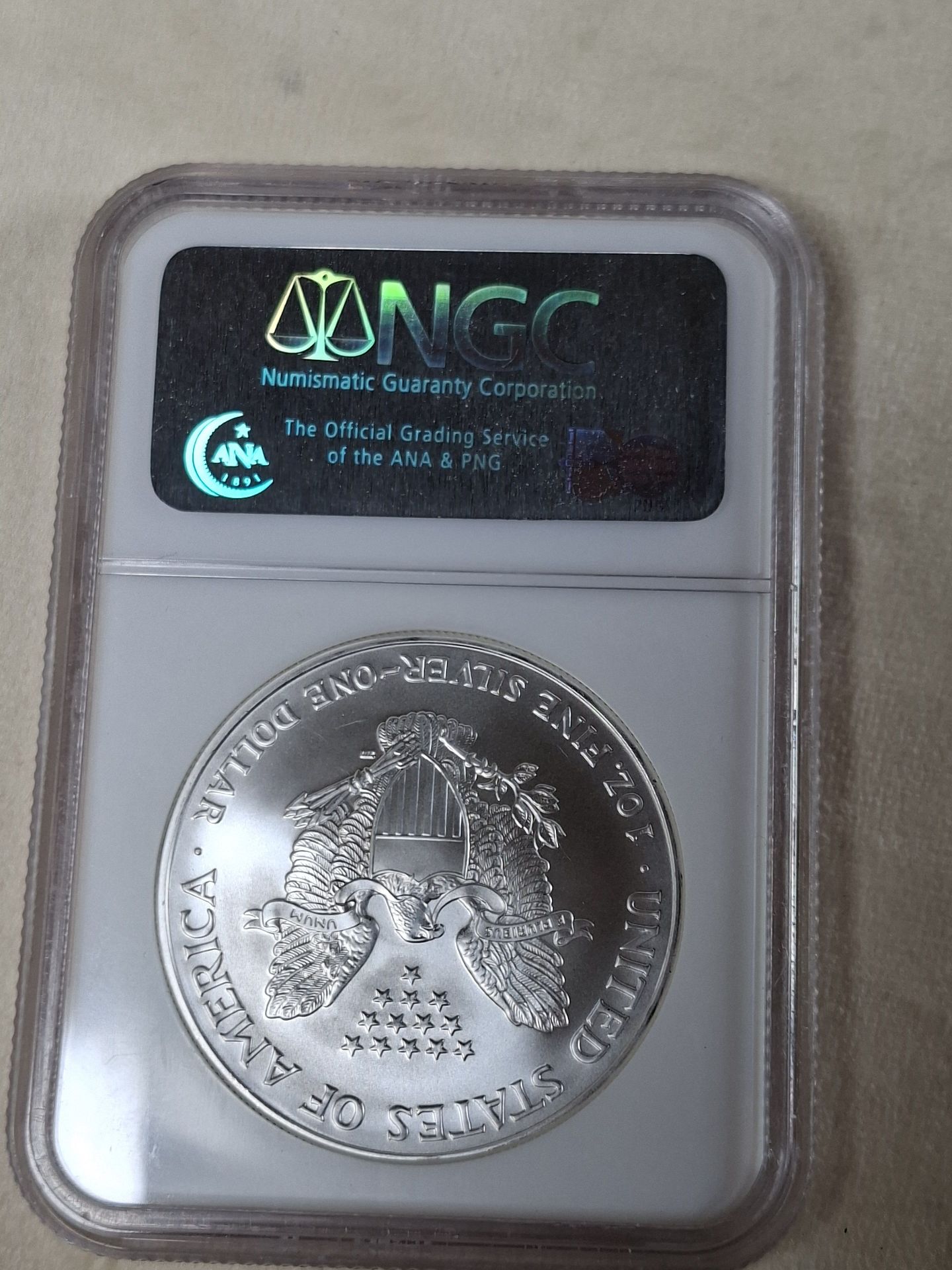 2007 American Silver Eagle $1 Coin NGC Early Releases Gem Uncirculated - image 3 of 4