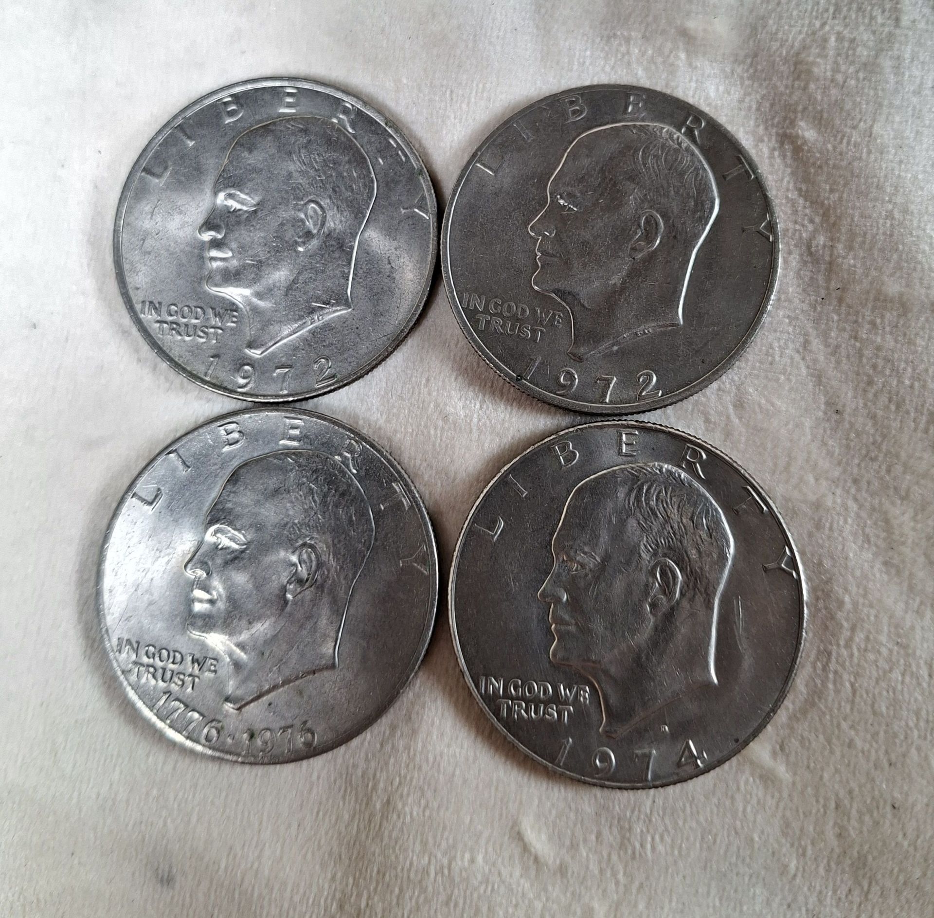 Four Eisenhower One Dollar Coins - image 4 of 5
