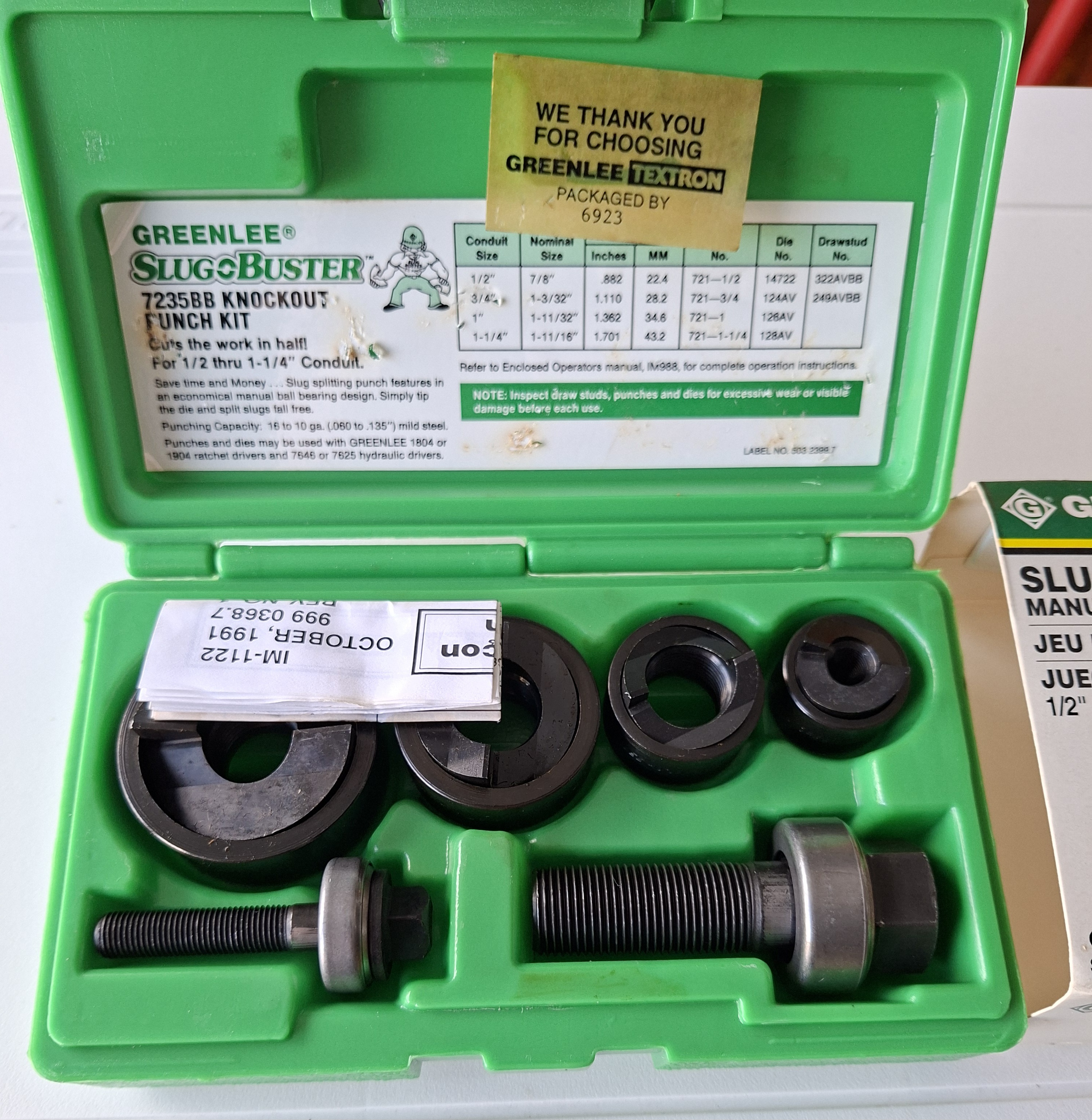 Greenlee Slug Buster 7235BB Manual Knockout Punch Set - image 1 of 4
