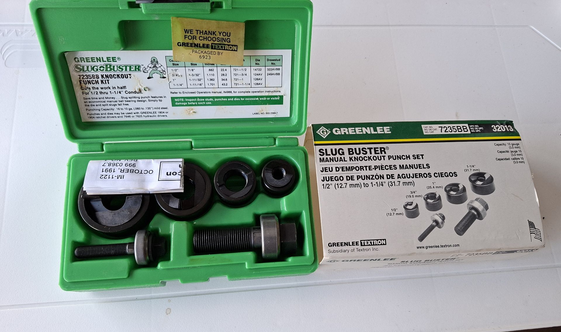 Greenlee Slug Buster 7235BB Manual Knockout Punch Set - image 2 of 4