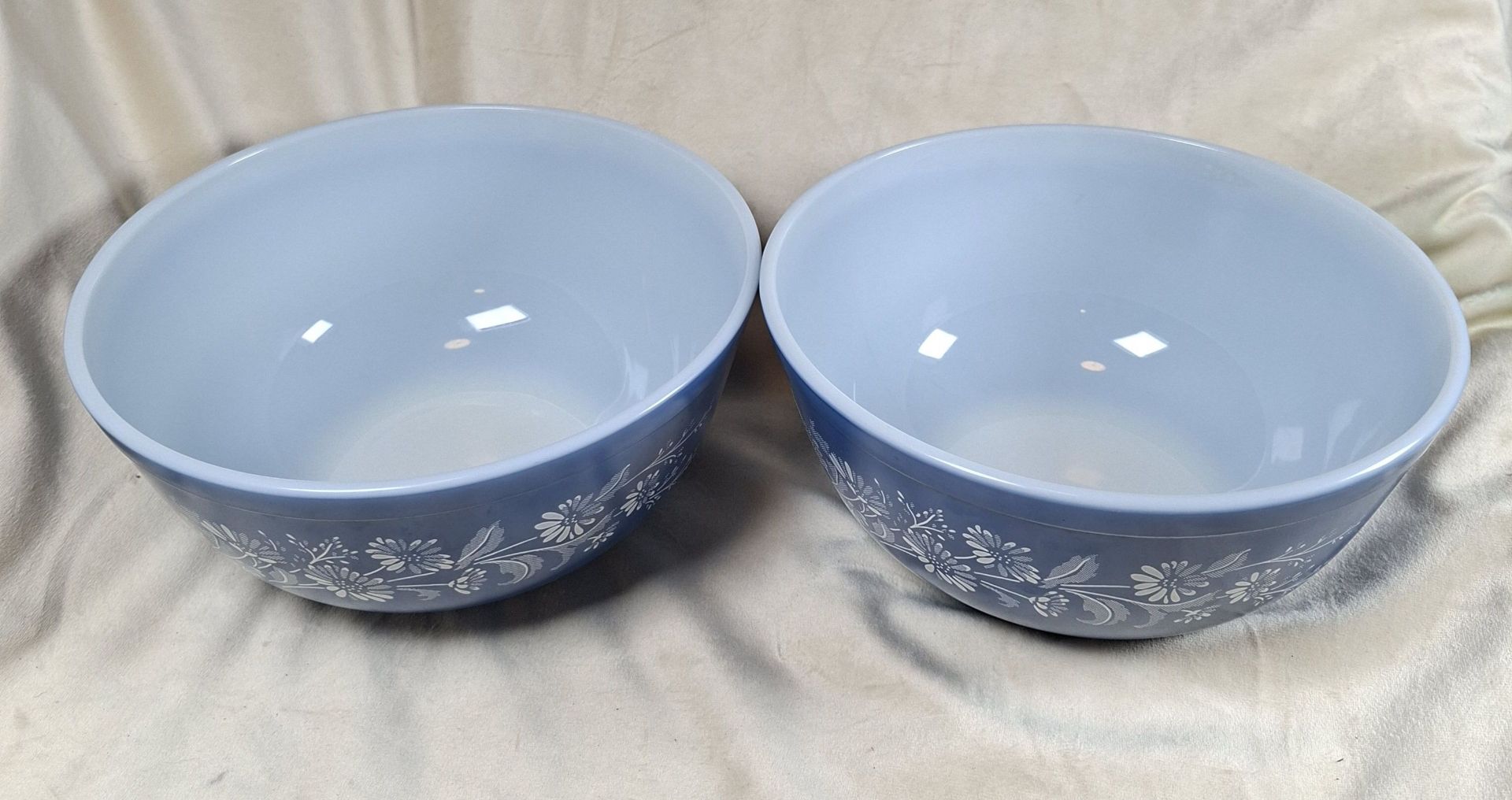 Pair of Pyrex Blue Mixing Bowls - image 1 of 8