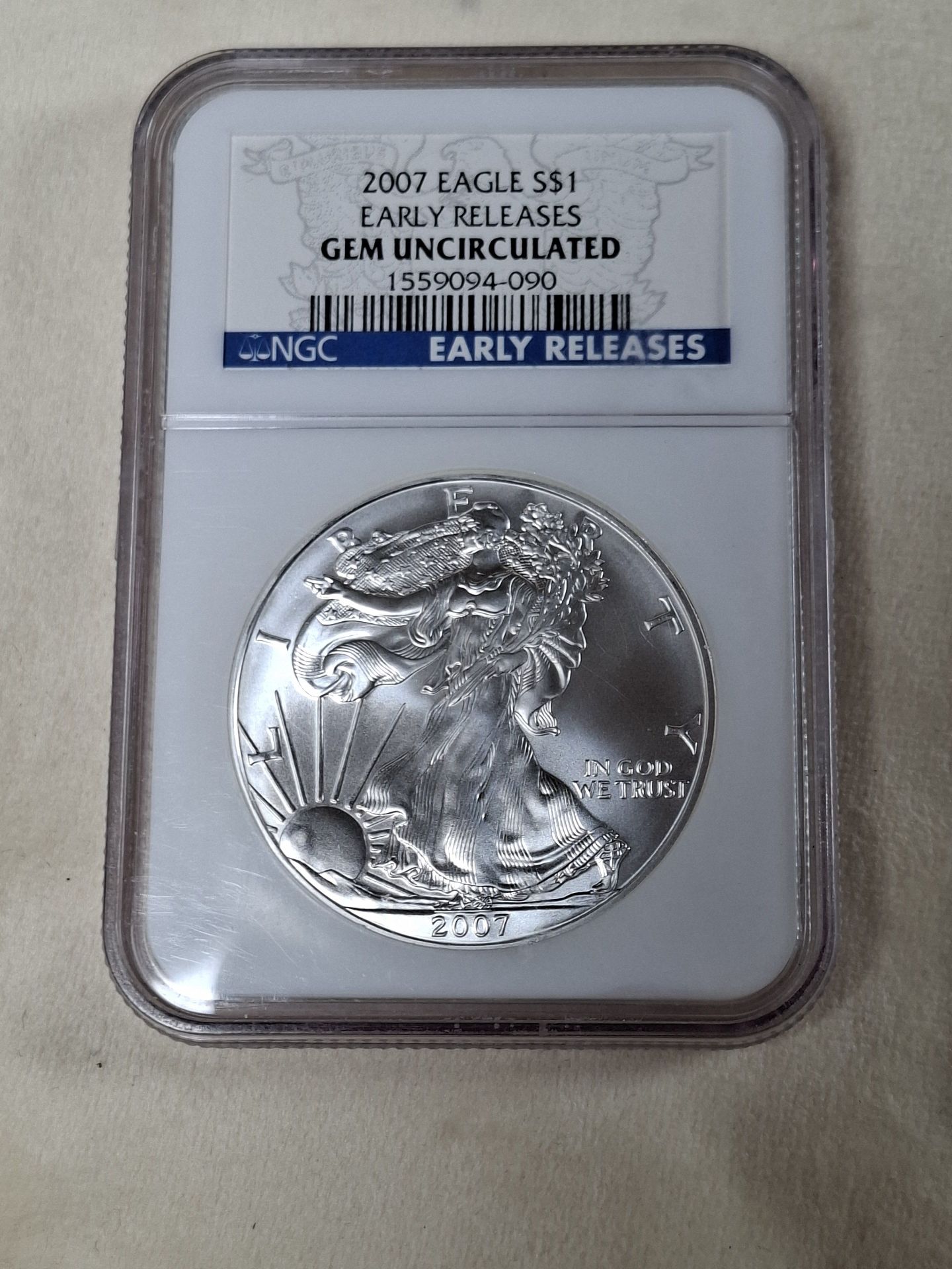 2007 American Silver Eagle $1 Coin NGC Early Releases Gem Uncirculated - image 1 of 4