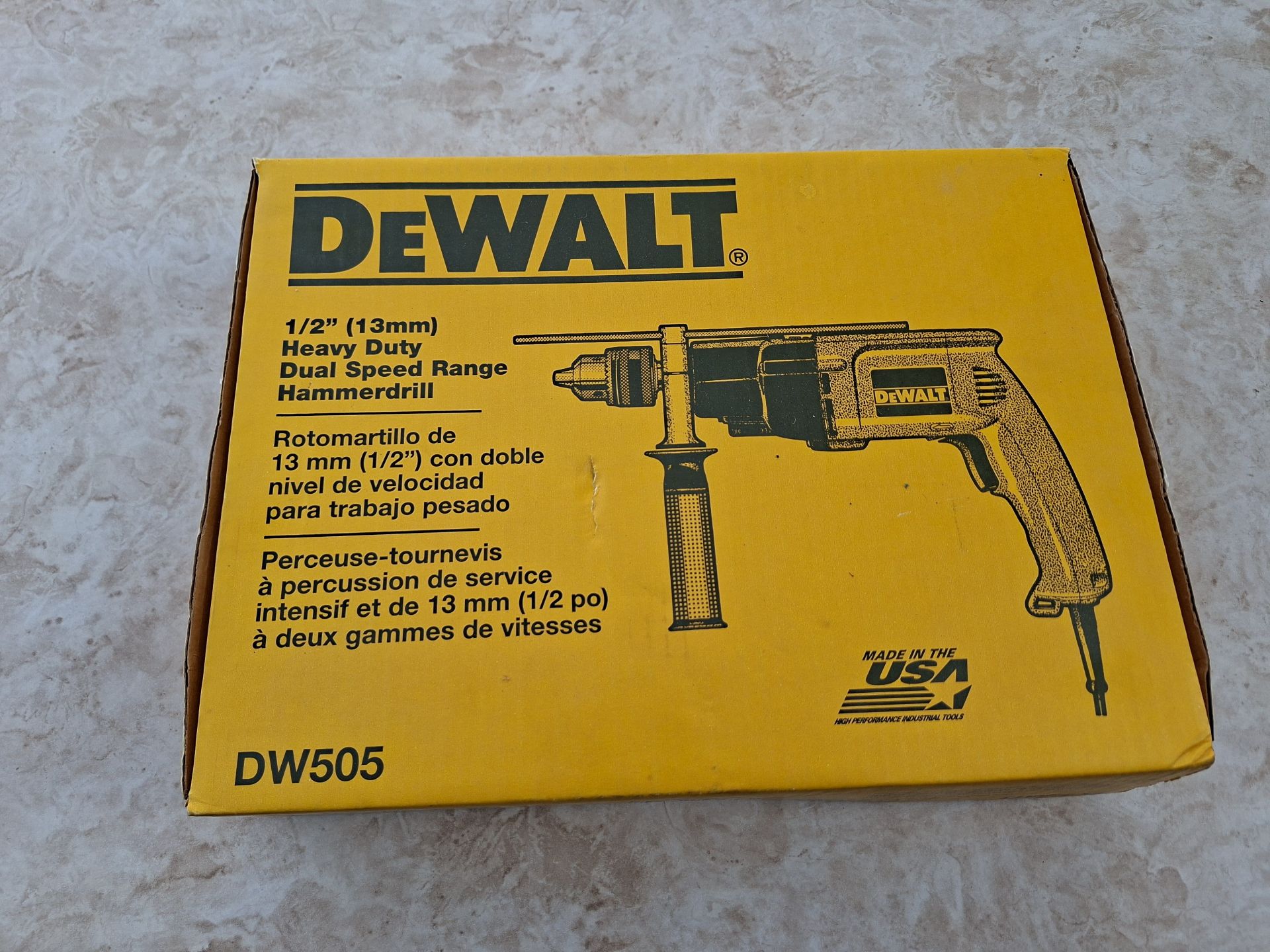 BRAND NEW DeWALT DW505 1/2 Inch Heavy Duty Dual Speed Range Hammer Drill - image 2 of 5
