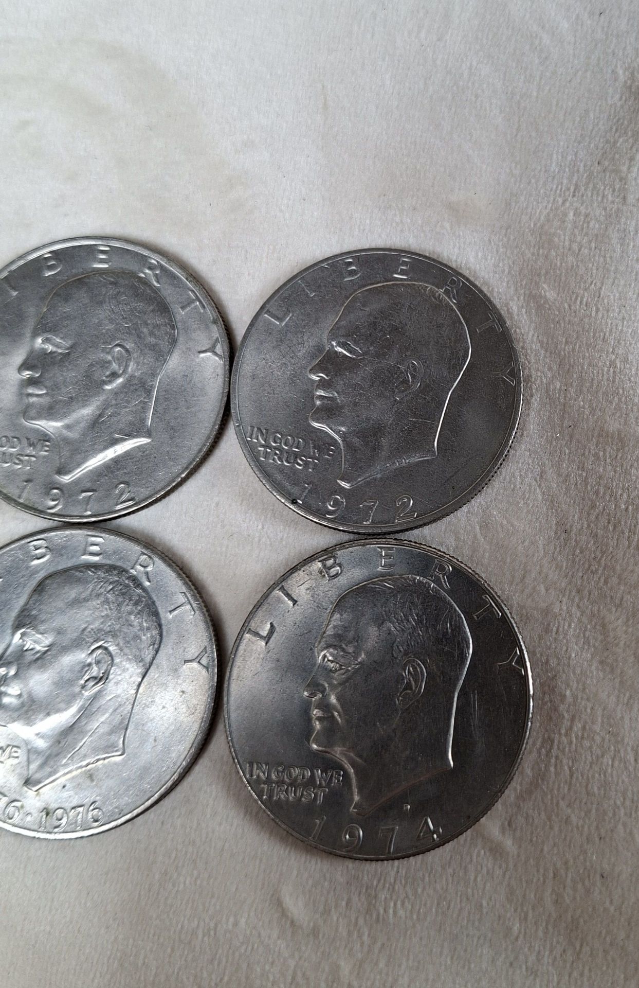 Four Eisenhower One Dollar Coins - image 5 of 5