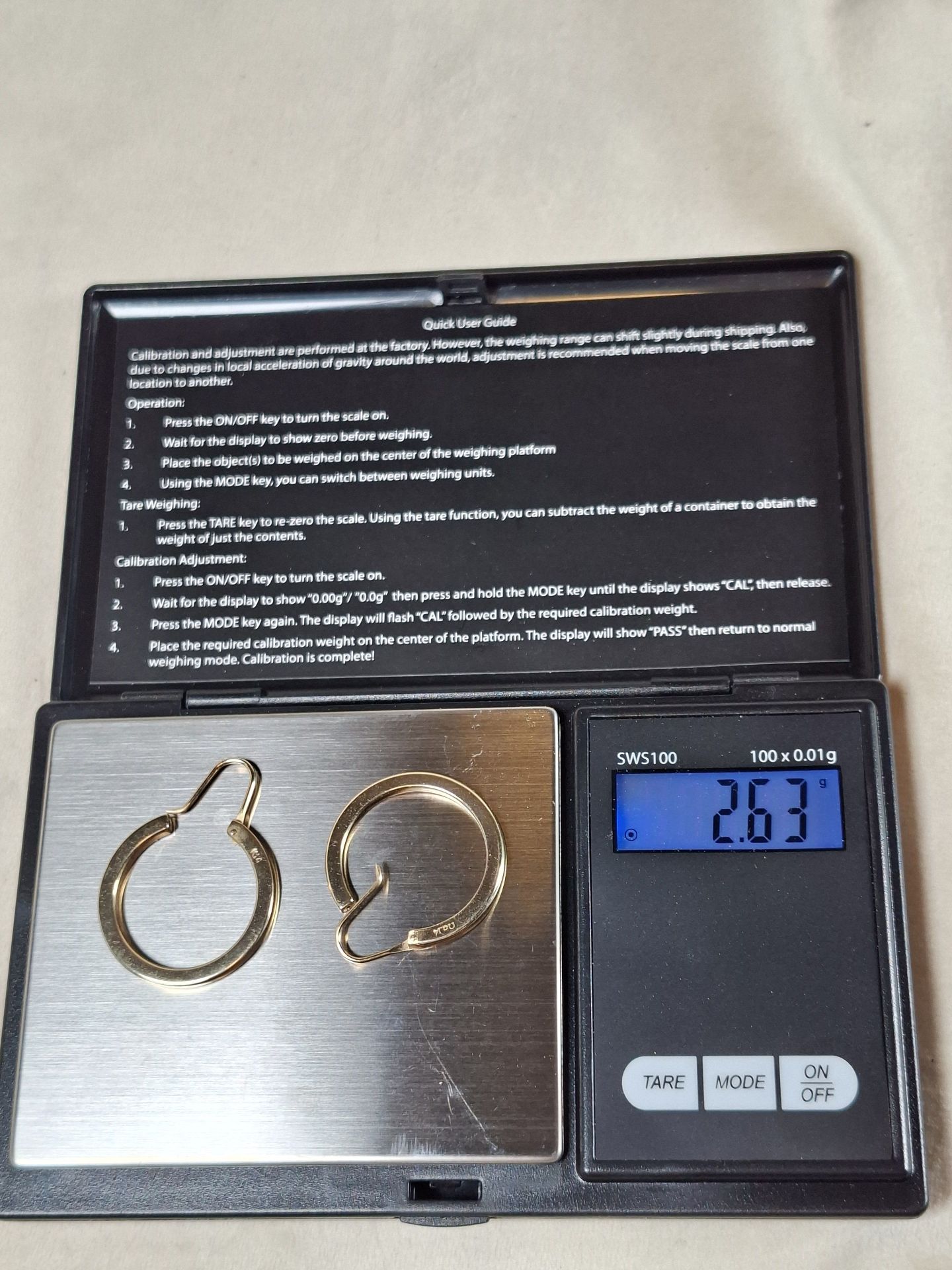 14K GOLD EARRINGS, 2.63 GRAMS, STAMPED K14 - image 1 of 4