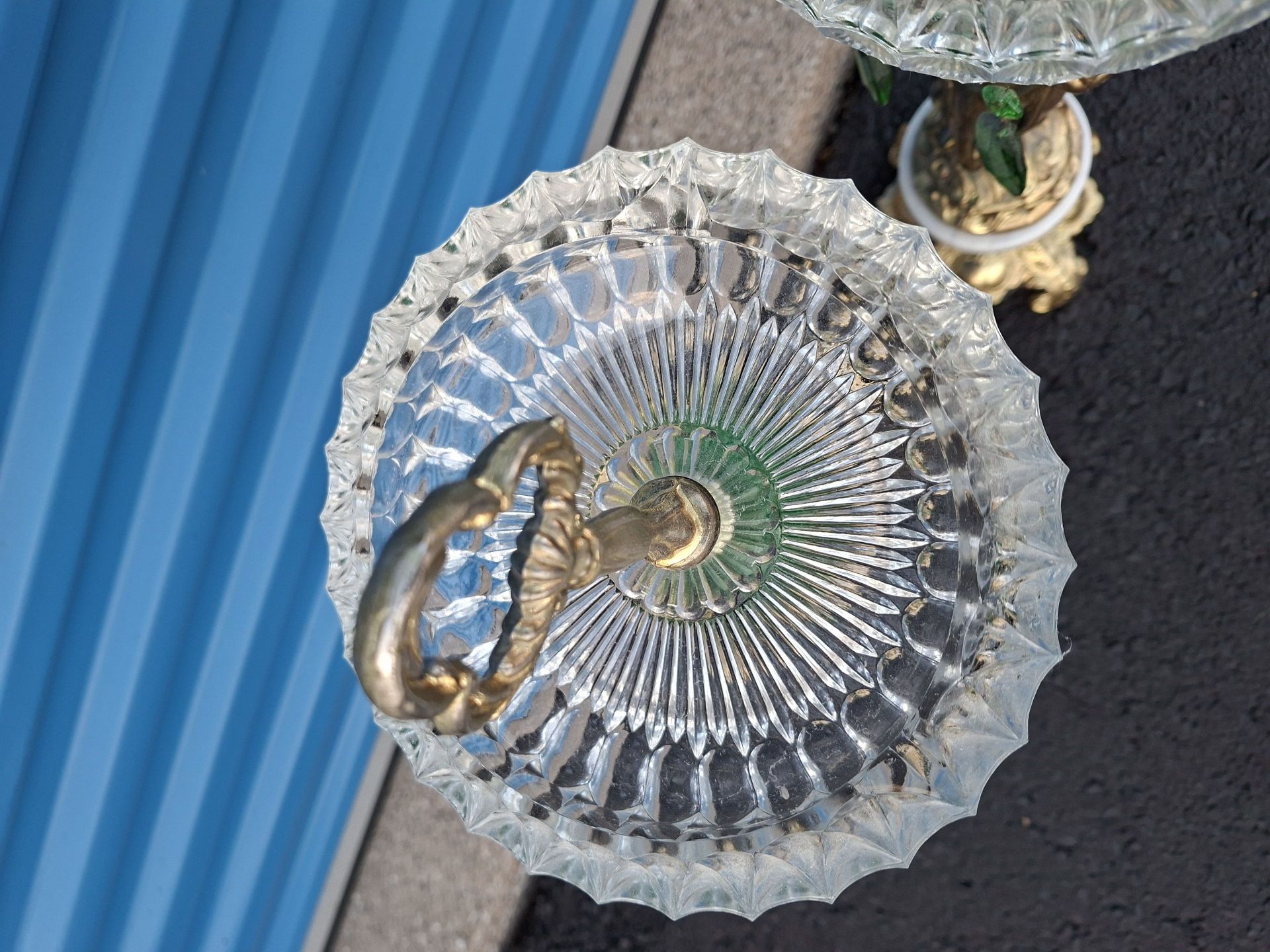 Pair of Ornate Cherub Crystal Compotes, Ashtrays - image 8 of 9