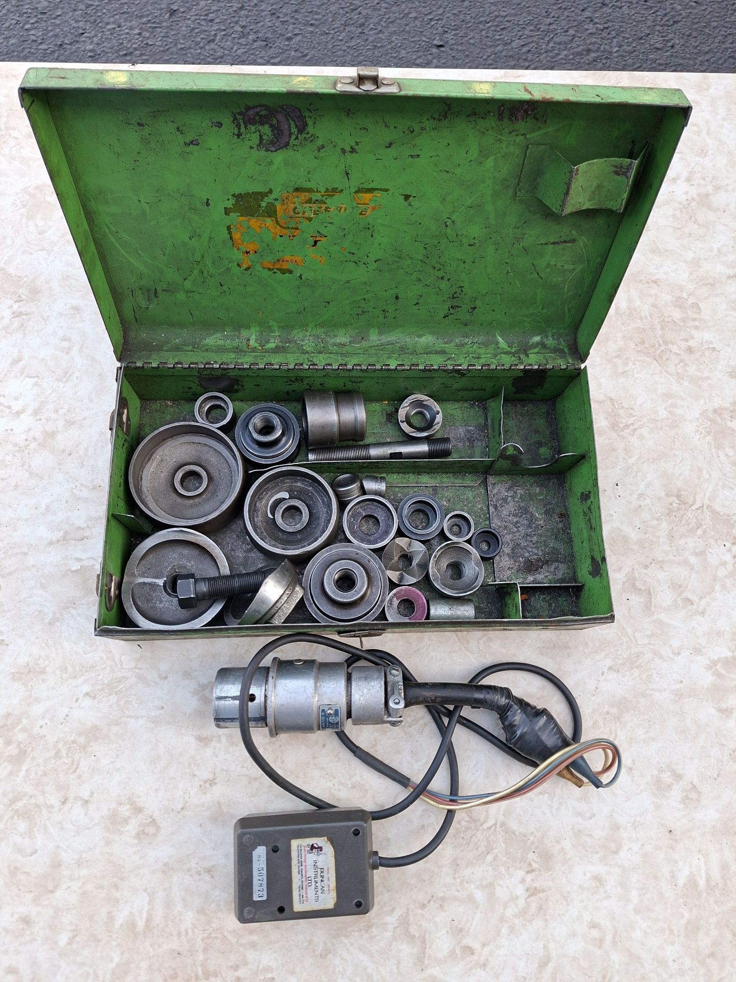 Green Metal Tool Case with Industrial Dies and Crouse-Hinds Arktite Connector - image 1 of 7