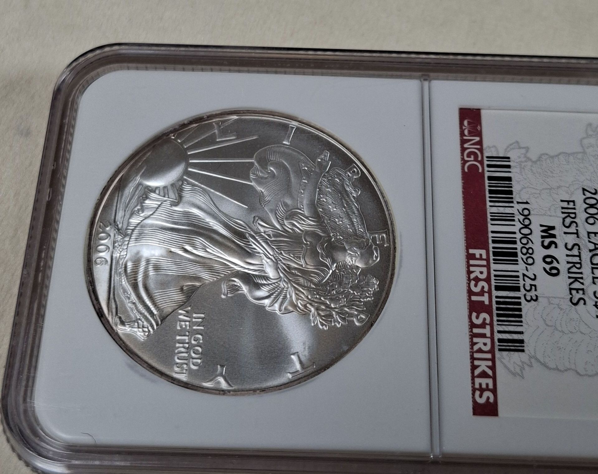 Stunning 2006 American Silver Eagle $1 Coin NGC MS69 First Strikes - image 2 of 5