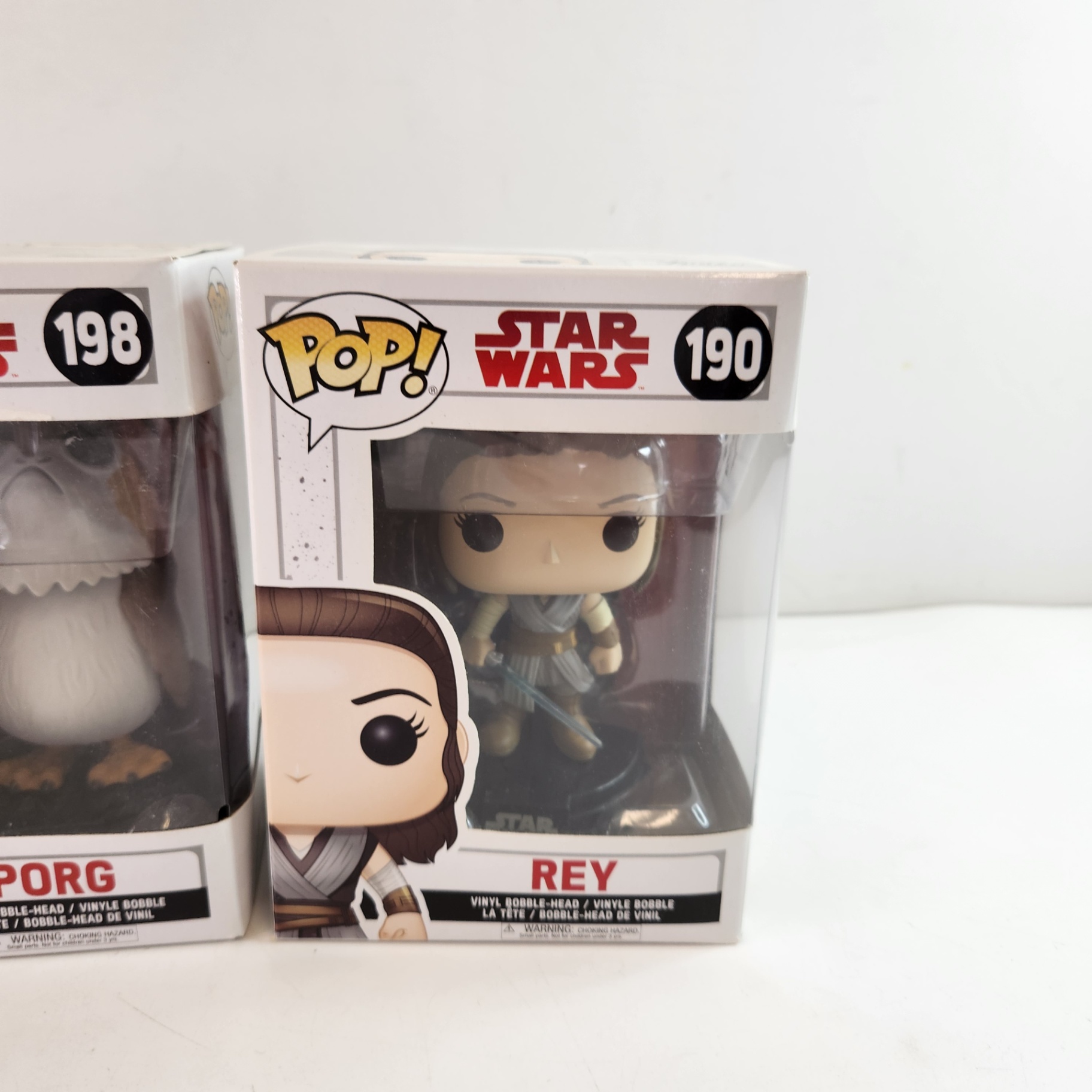 Star Wars Luke Skywalker Porg Rey Funko Pops - image 3 of 5
