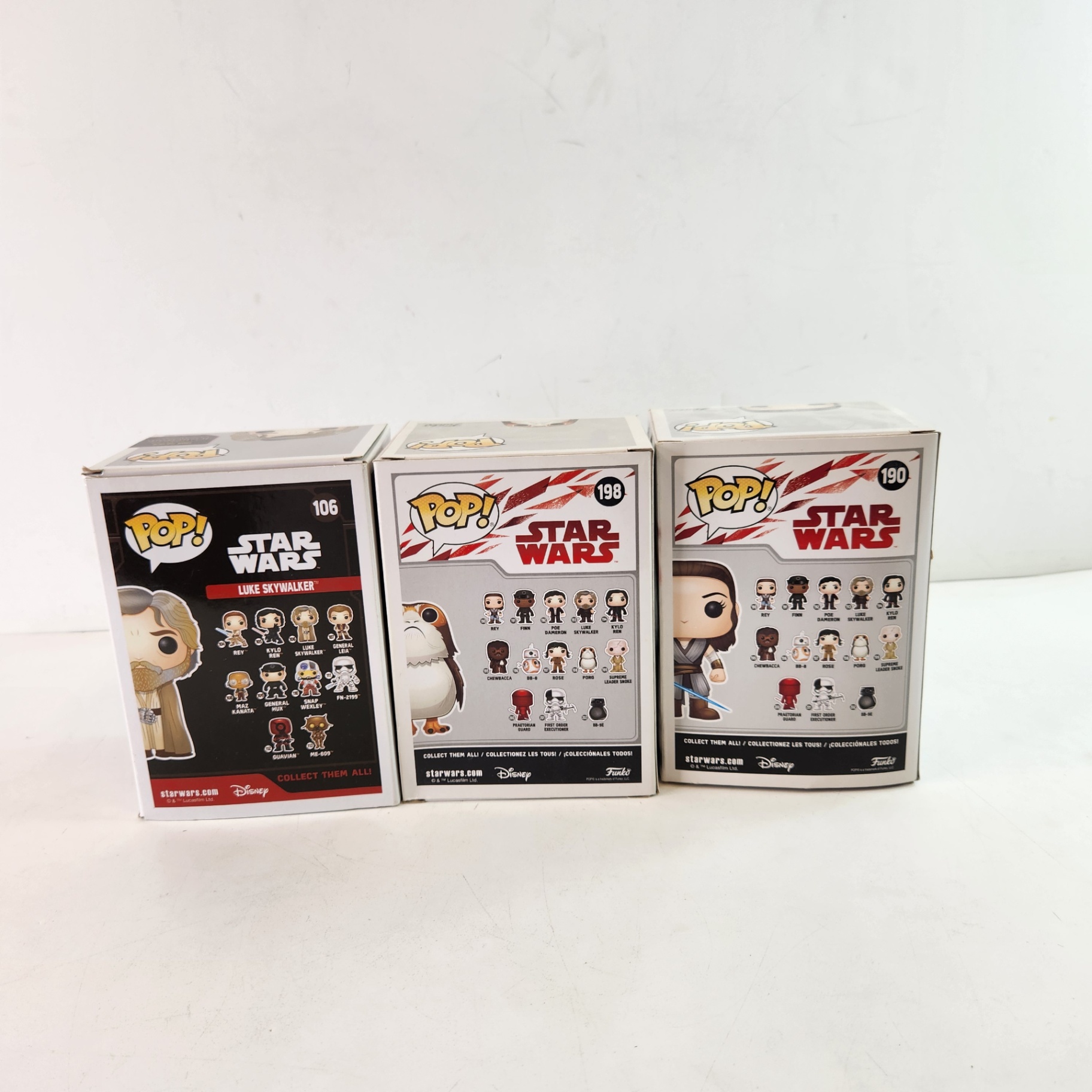 Star Wars Luke Skywalker Porg Rey Funko Pops - image 4 of 5