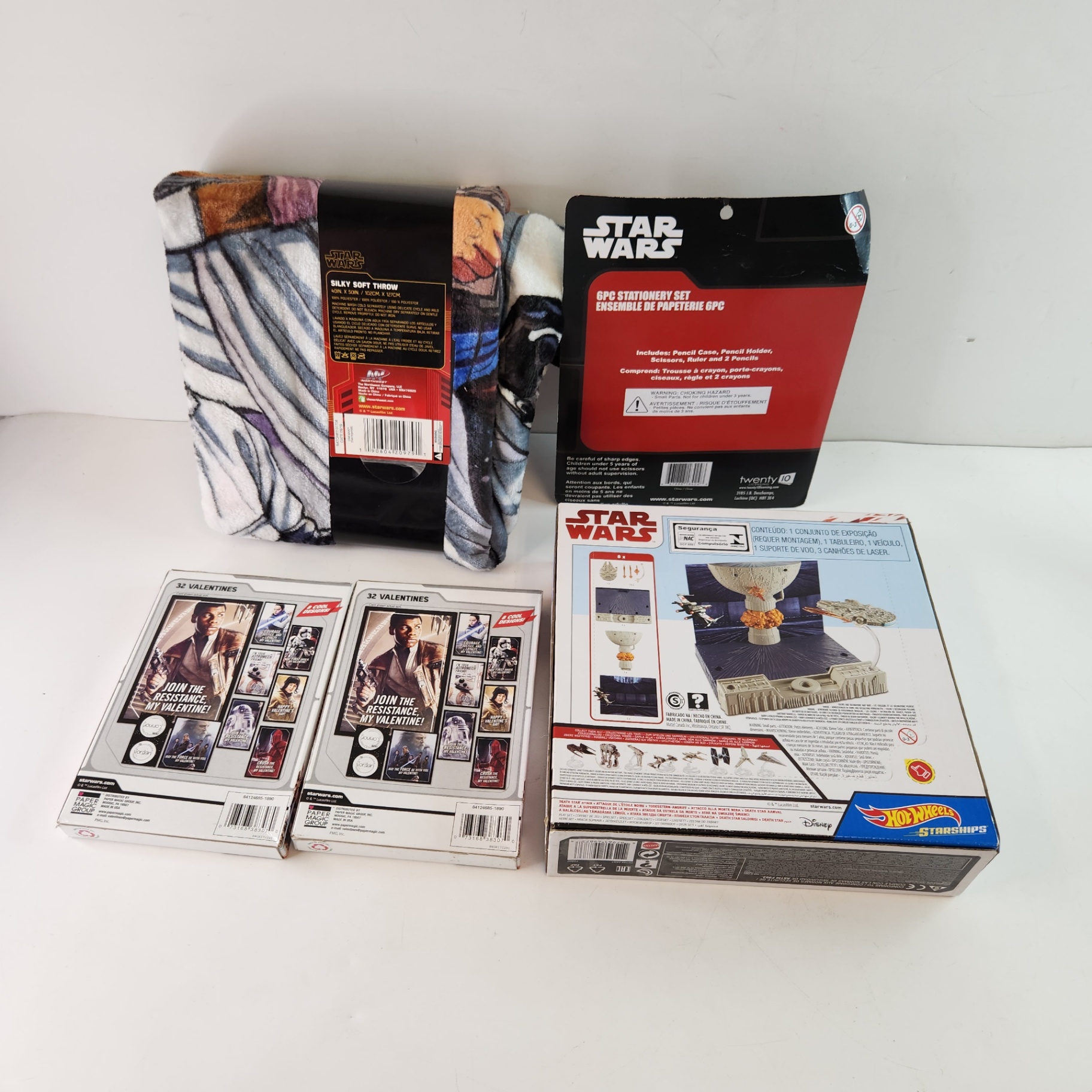 Star Wars Throw Blanket Valentines Cards Millenium Falcon Toy Stationery Set - image 5 of 5