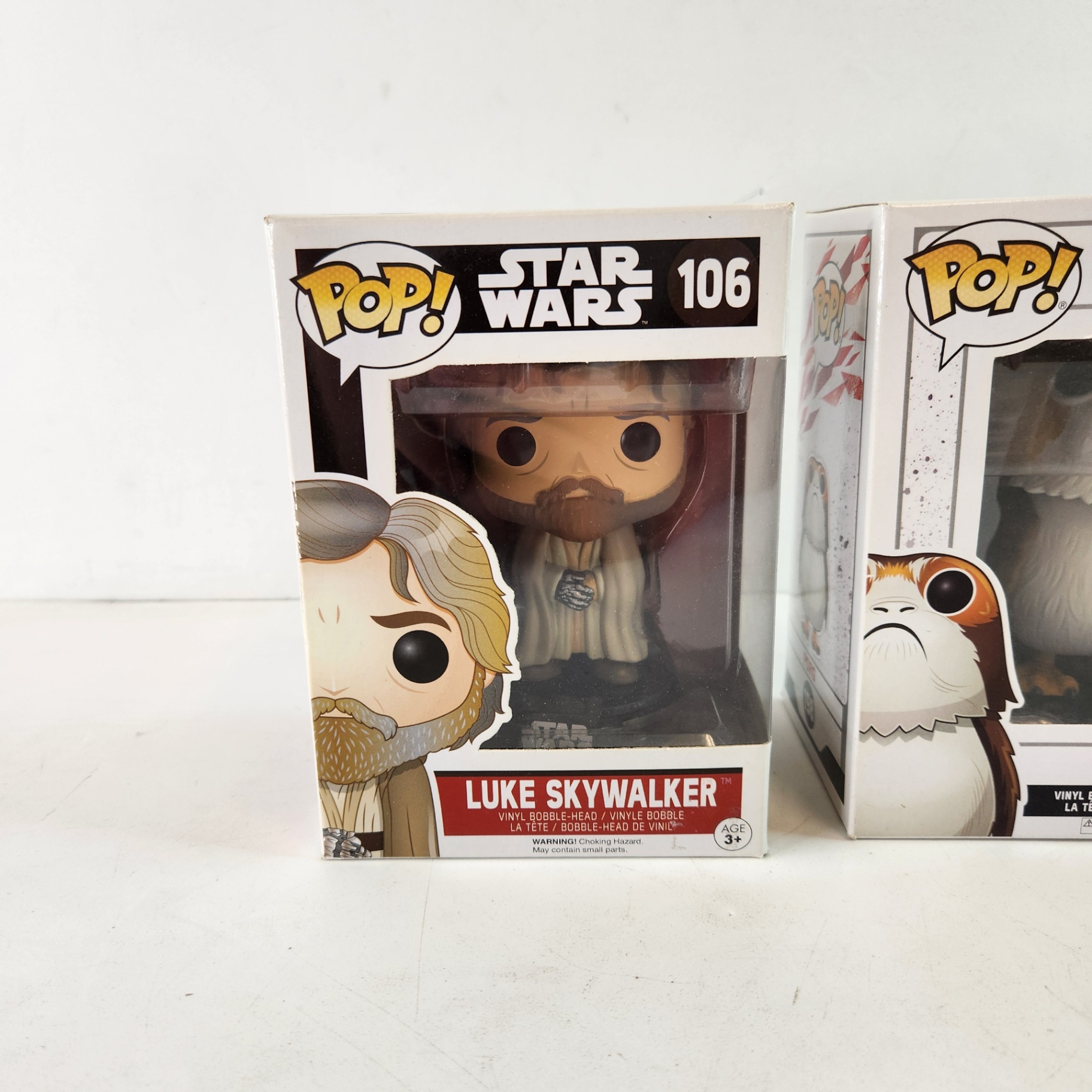 Star Wars Luke Skywalker Porg Rey Funko Pops - image 2 of 5