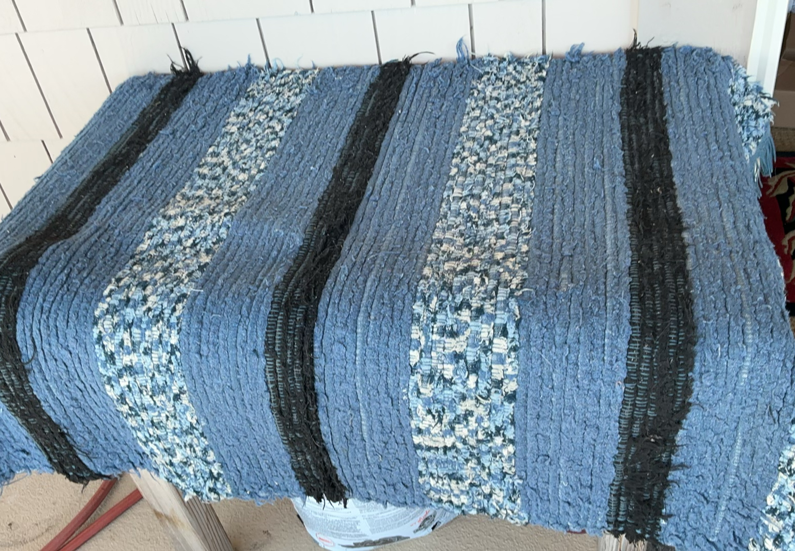 Blue rag Rug - image 2 of 3