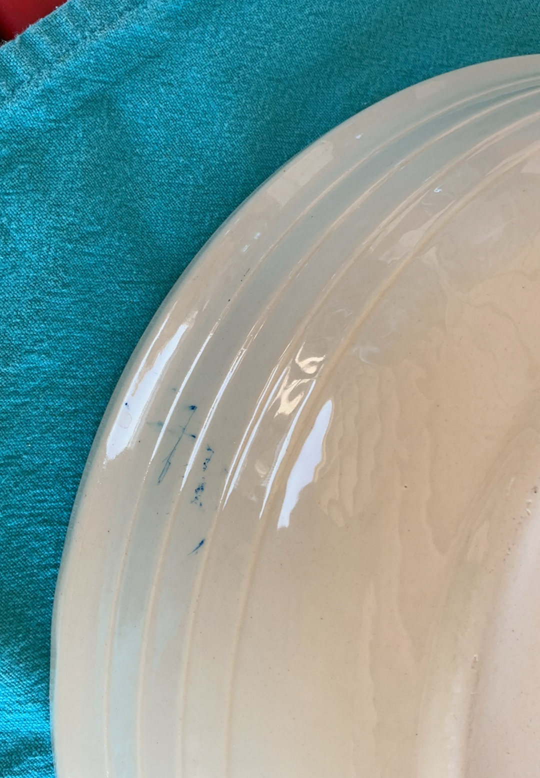 Large Ceramic Bowl, Cobalt Glassware, Pewter Serving Spoons - image 4 of 8