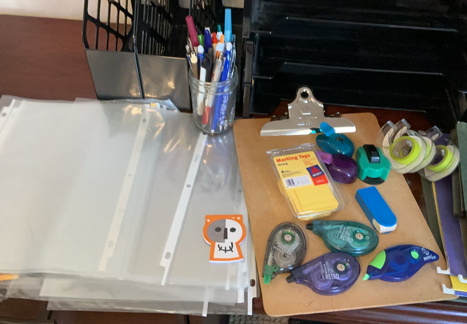 Office organization with binders, folders, and desk supplies - image 5 of 5