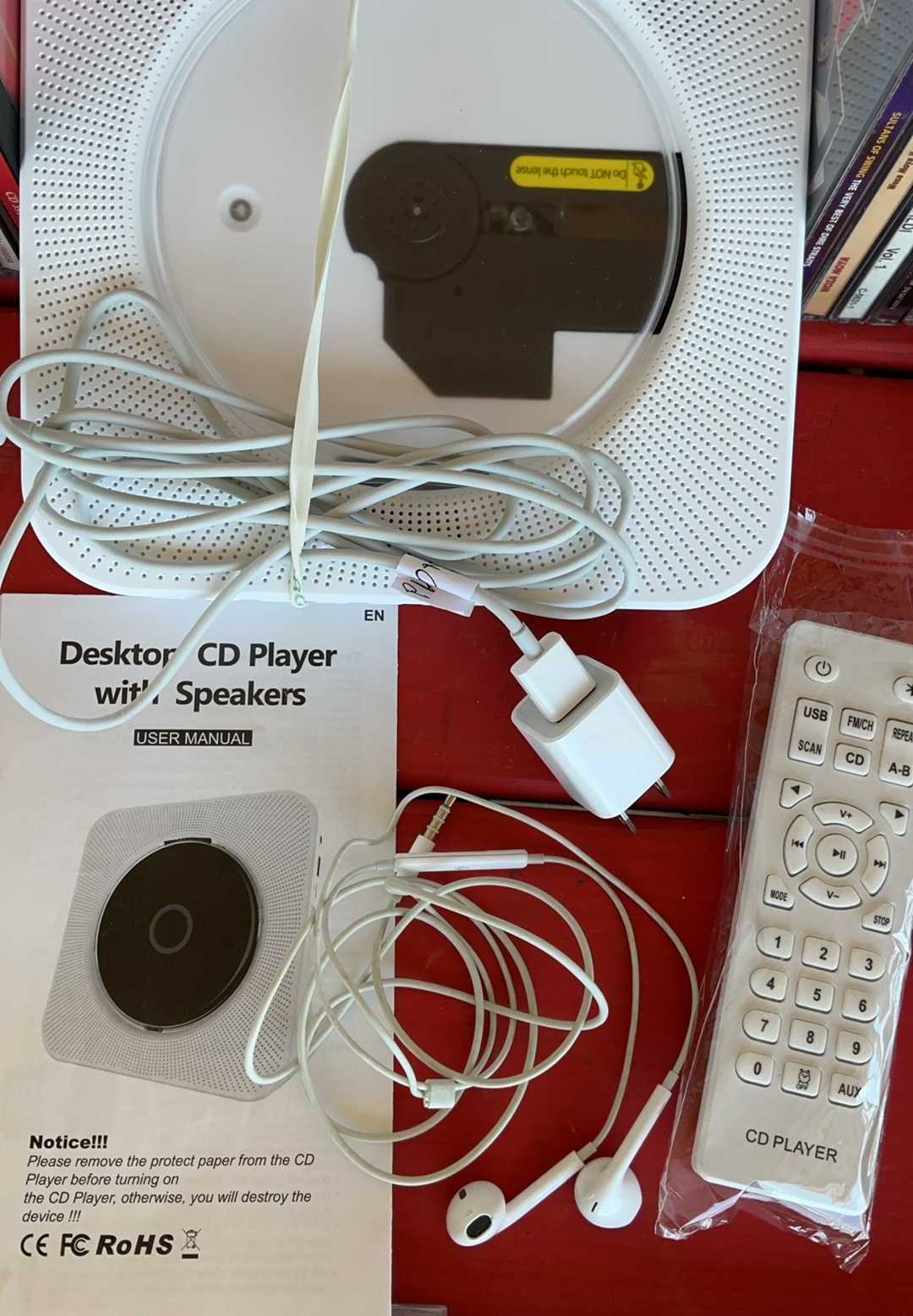 CDs and Desktop CD Player with Speakers - image 2 of 6