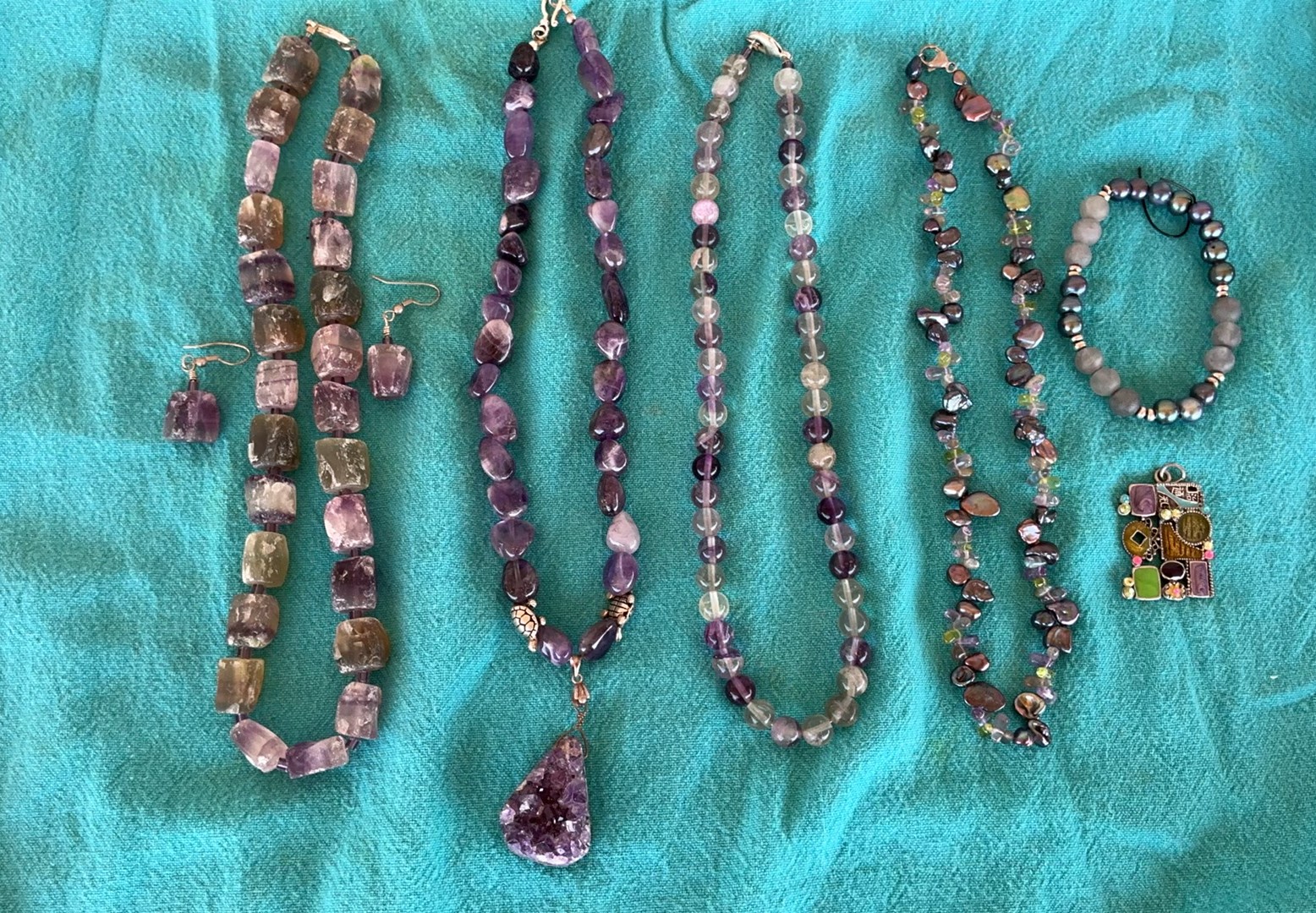 Amethyst and gemstone bead jewelry collection - image 1 of 5