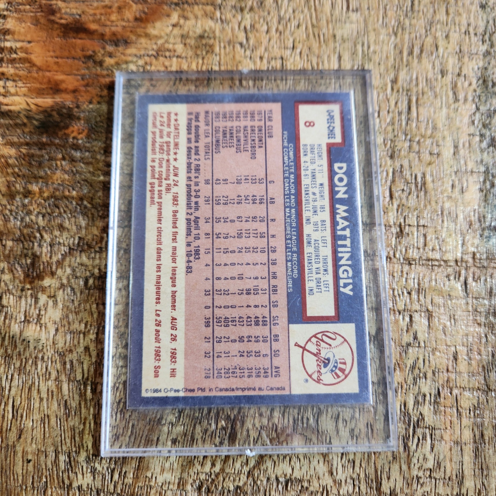 Don Mattingly Rookie Card - image 2 of 2