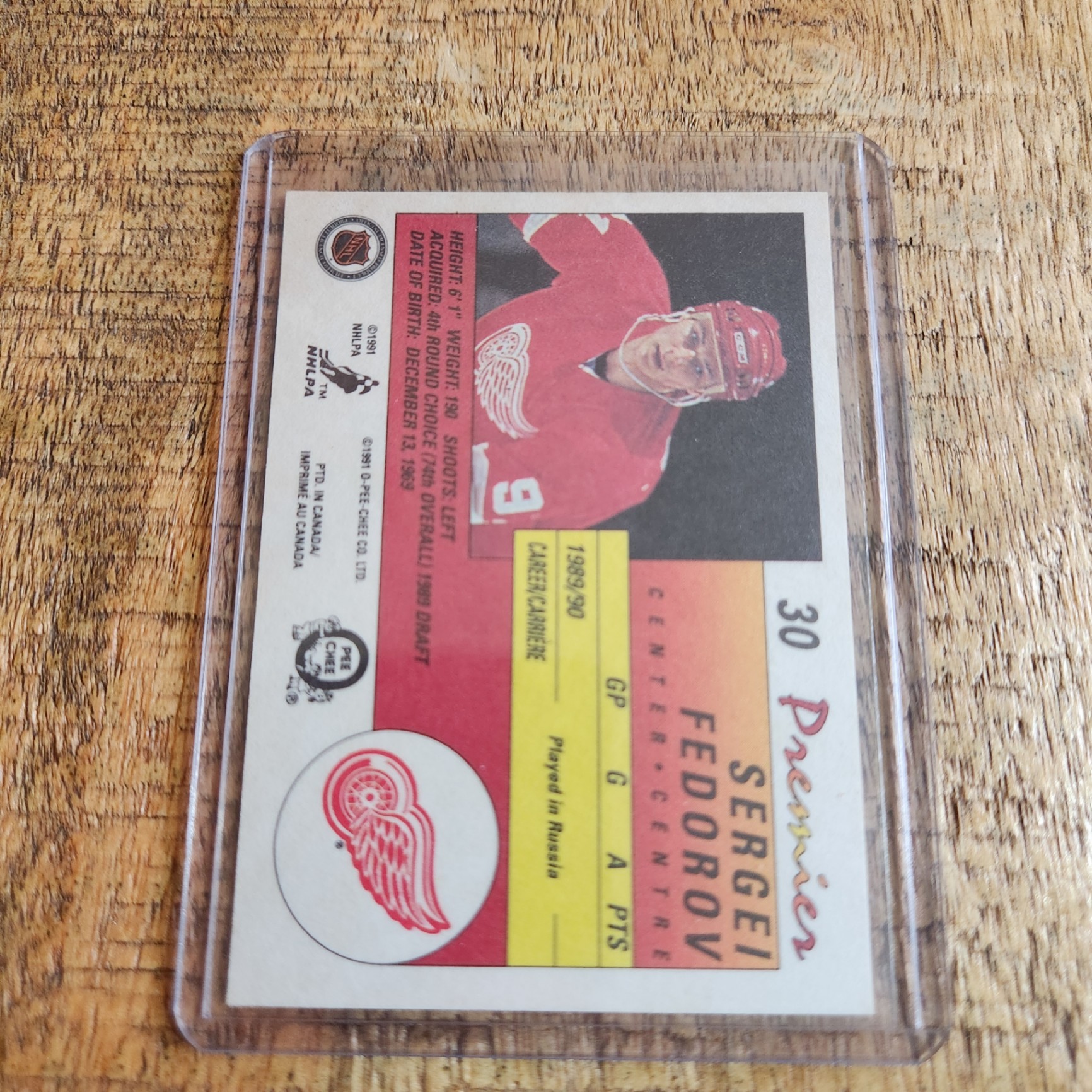 Sergei Fedorov Rookie Card - image 2 of 2
