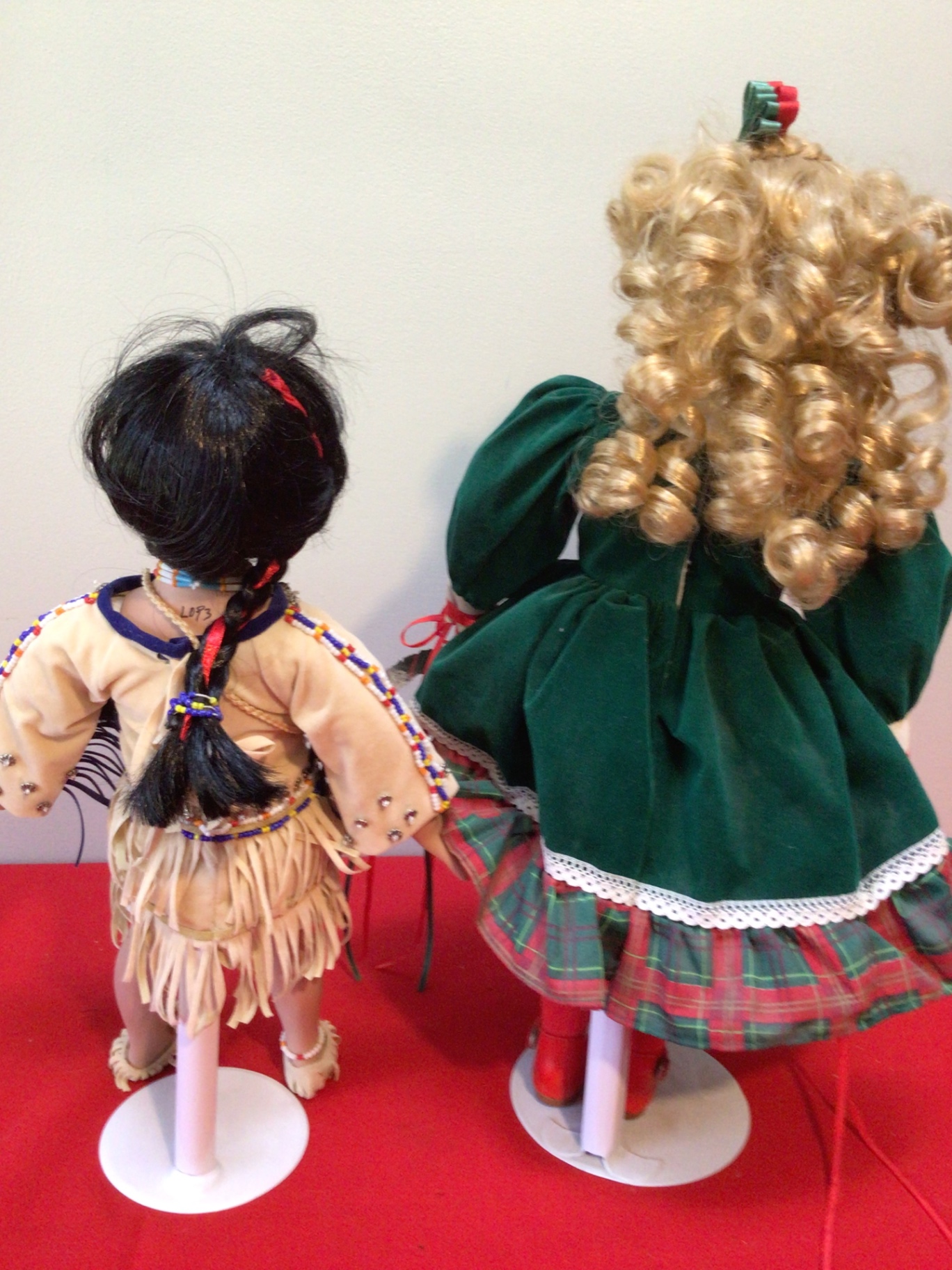 Two decorative dolls in traditional-style clothing - image 2 of 3
