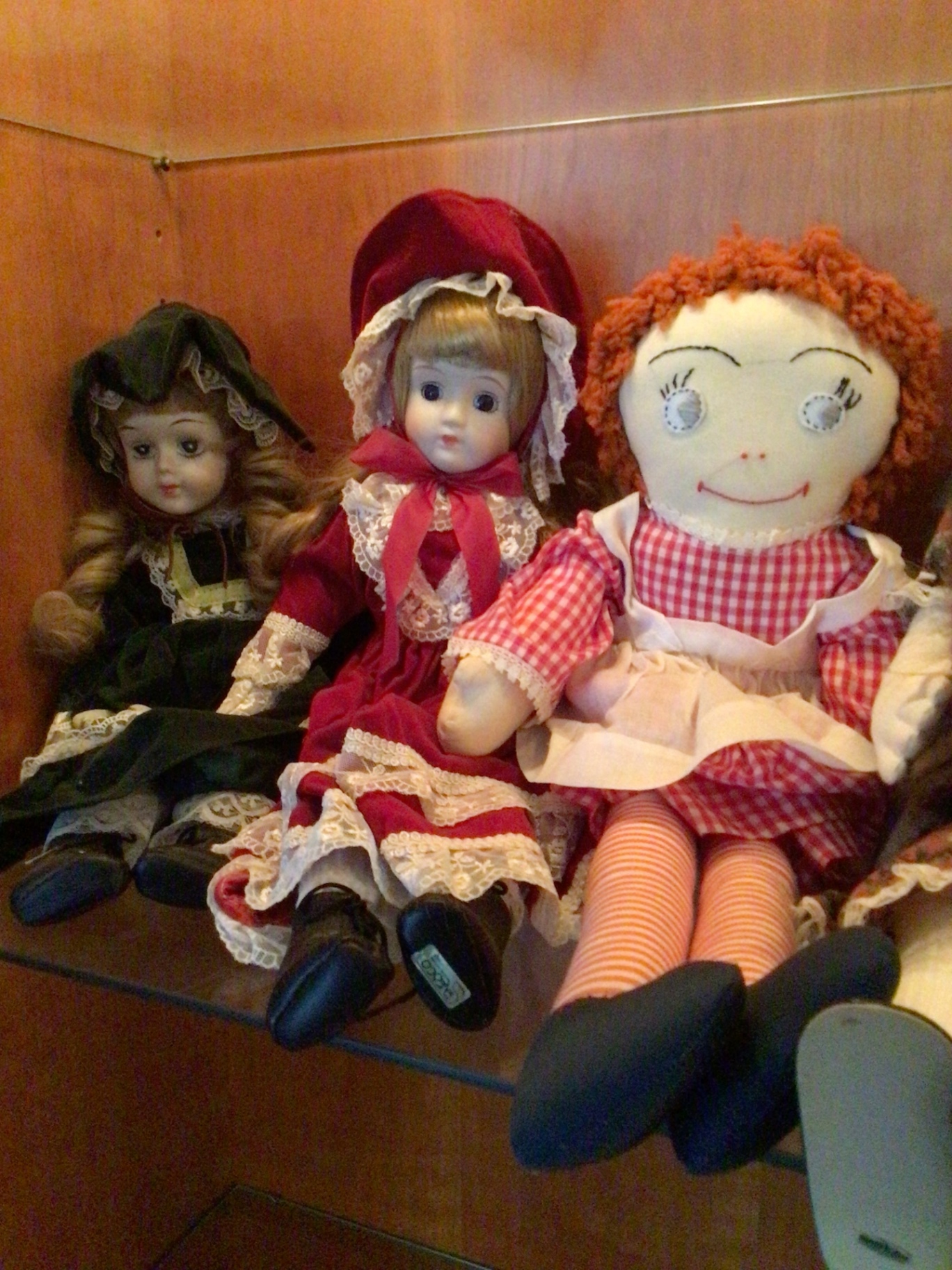 Cloth dolls in vintage dresses - image 3 of 3