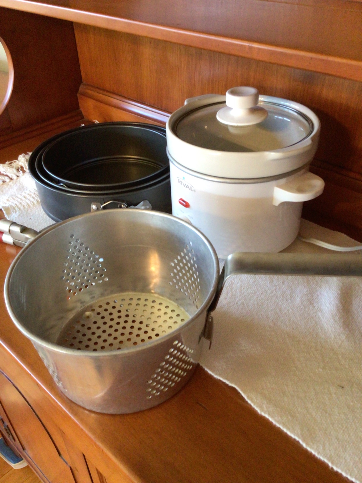 Rice cooker with steamer basket and nested pans - image 3 of 4