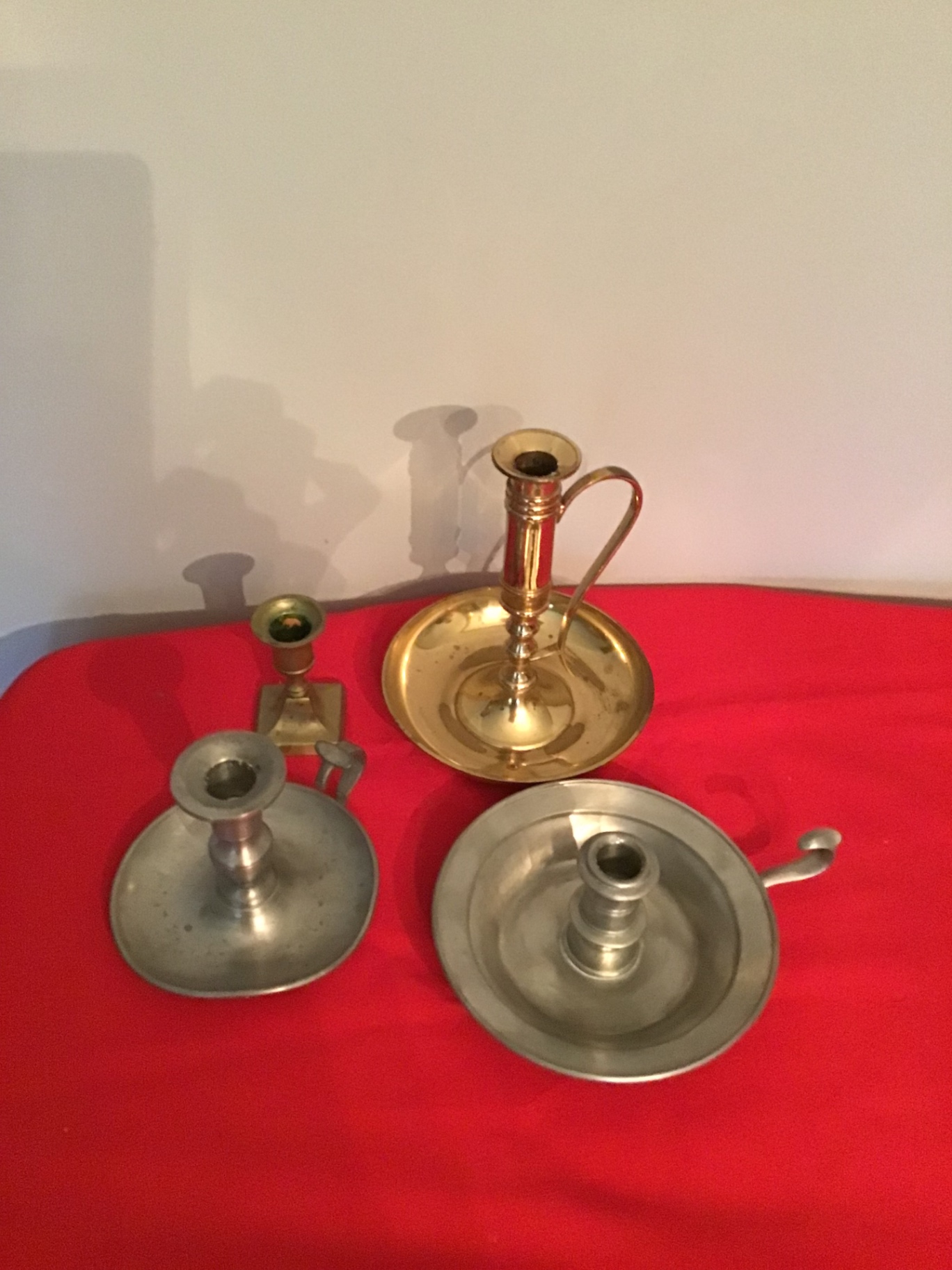 Pewter and Brass Candle Holders - image 1 of 1